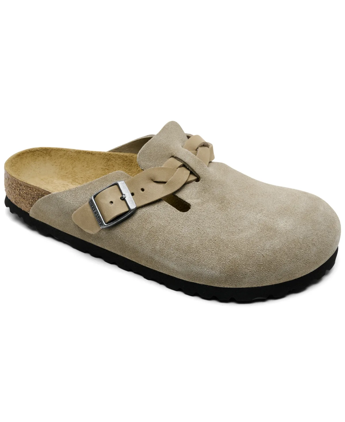 Boston Braid Suede Leather Soft-Footbed Clogs by Birkenstock