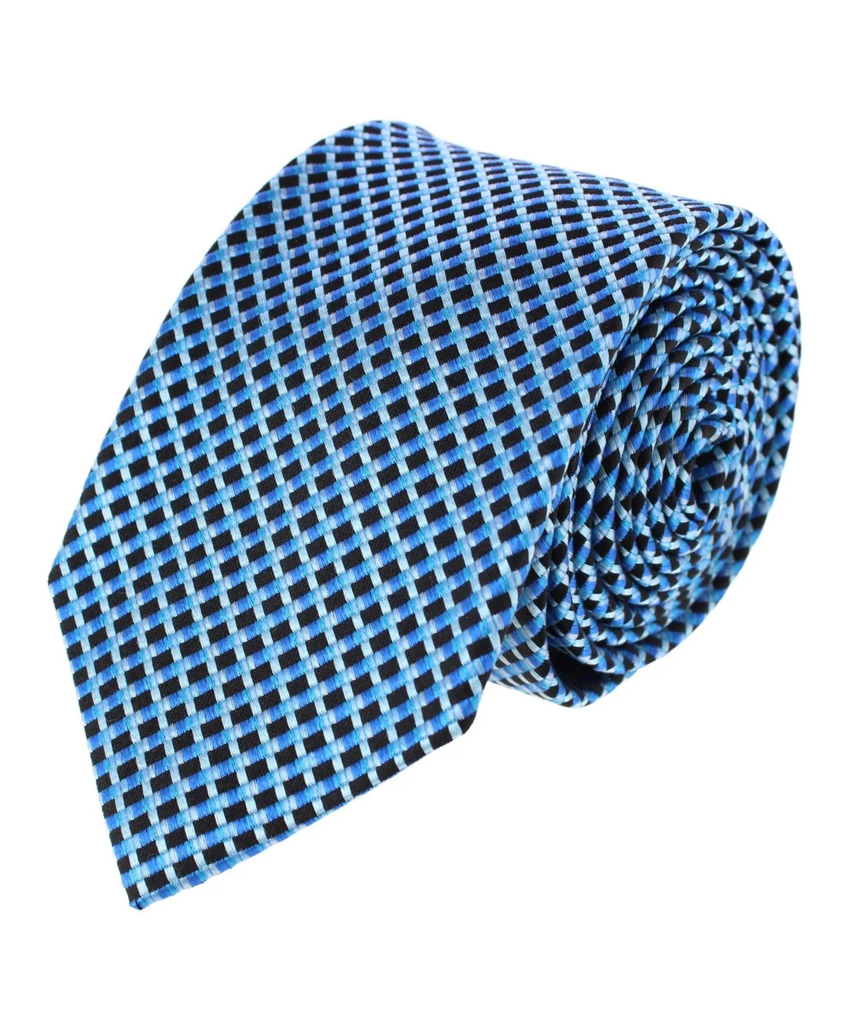 Jazzy Blues Checked Silk Tie by Trafalgar