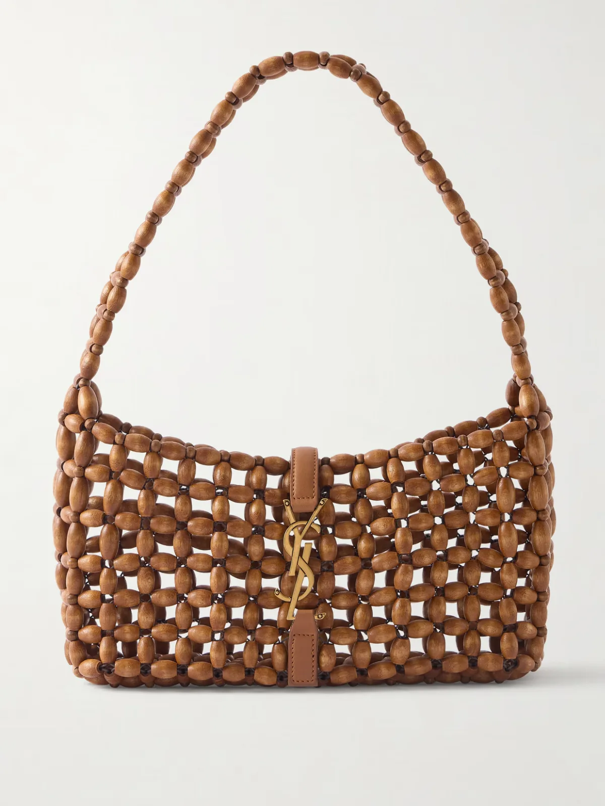 - Le 5 À 7 Leather-trimmed Woven Wood Shoulder Bag -