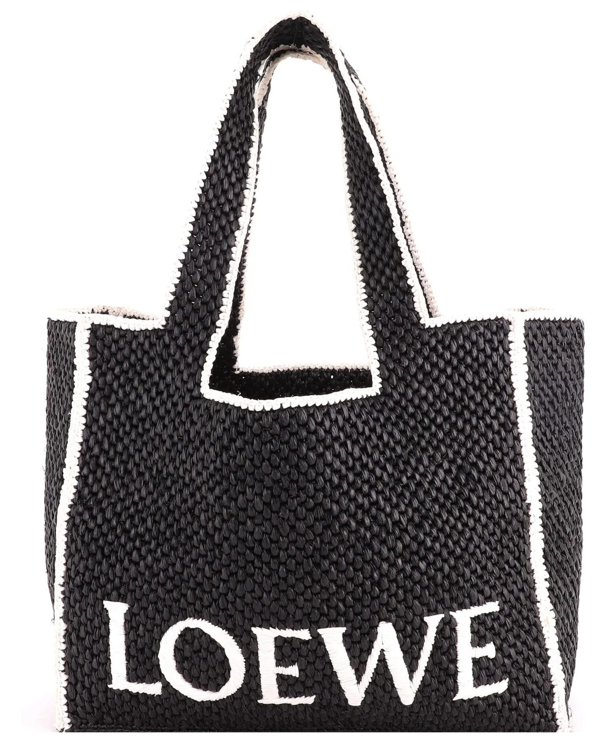 Pre-Owned Large Paulas Ibiza Logo Tote Raffia by LOEWE
