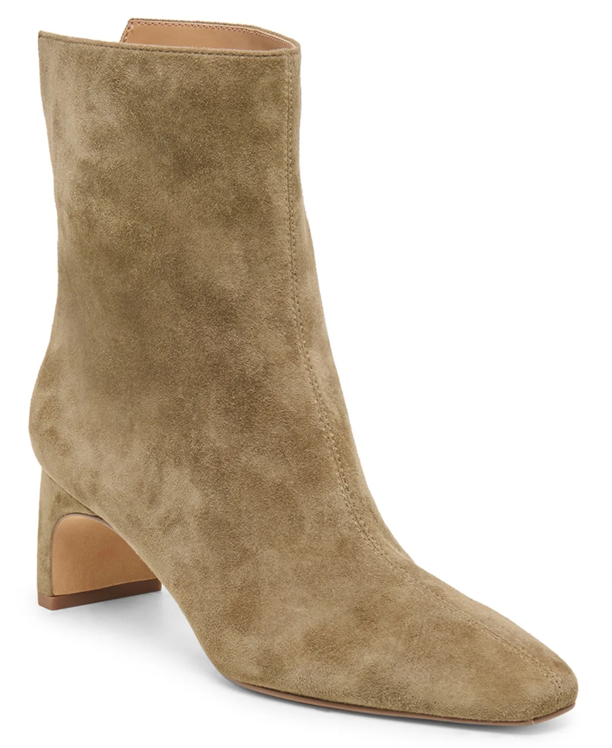 Bennet Block Heel Dress Booties - Olive Suede