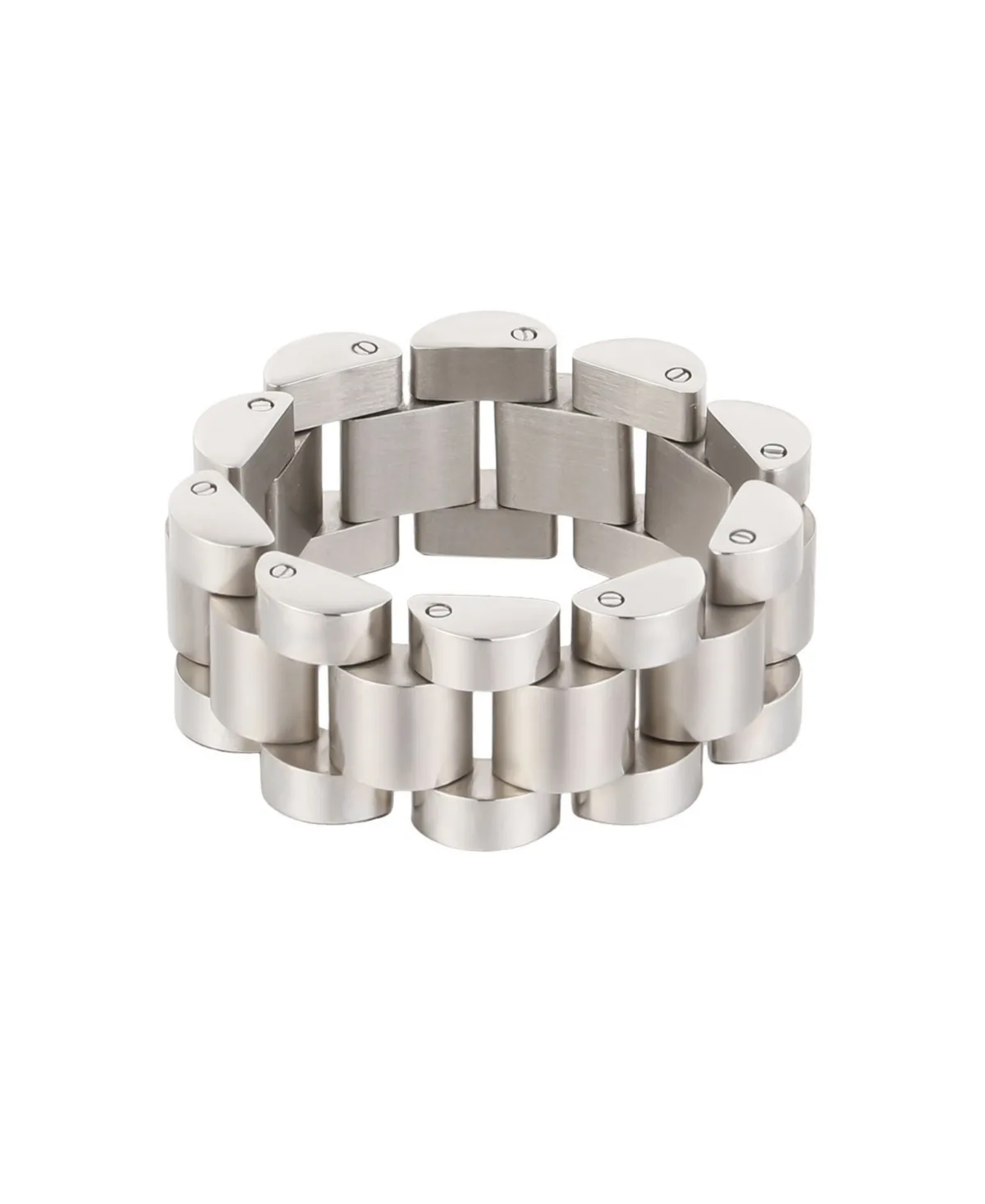Silver-Tone Edge Statement Ring by Adornia