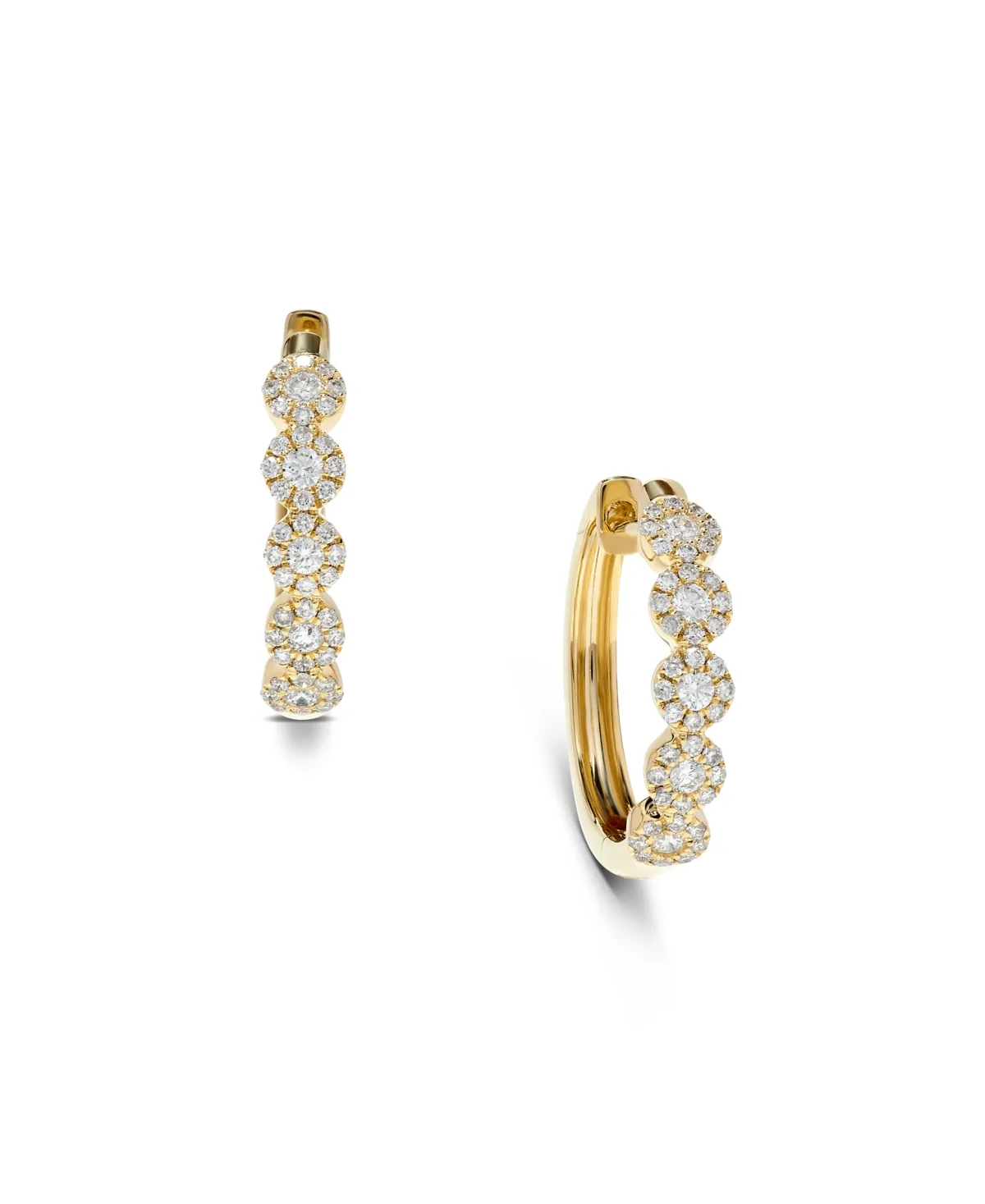 Round Diamond Hoop Earrings (1/2 ct. t.w.) in 14k Yellow Gold