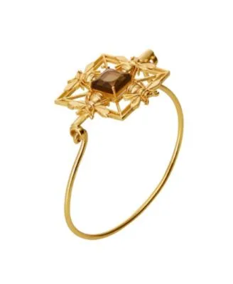 22k Gold Plated Mori Single Band with Beer Quartz Glass Gems by Dhwani Bansal