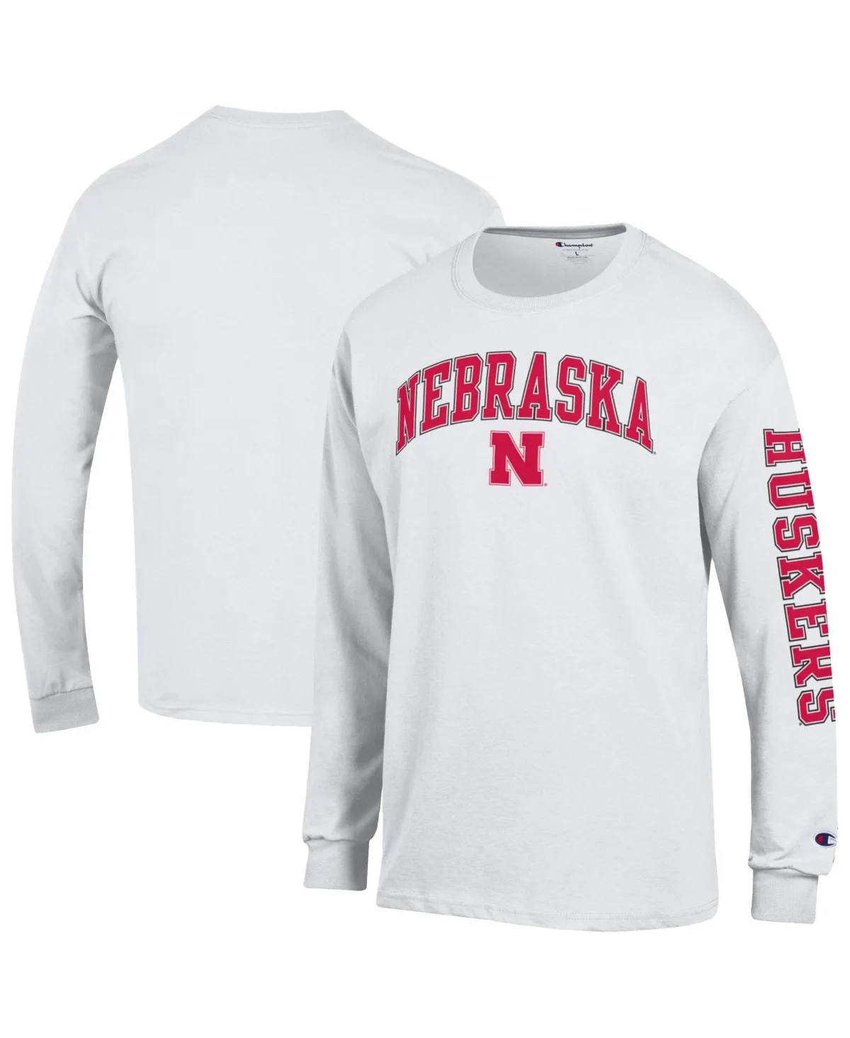 Scarlet Nebraska Huskers Arch Over Logo 2-Hit Long Sleeves T-Shirt