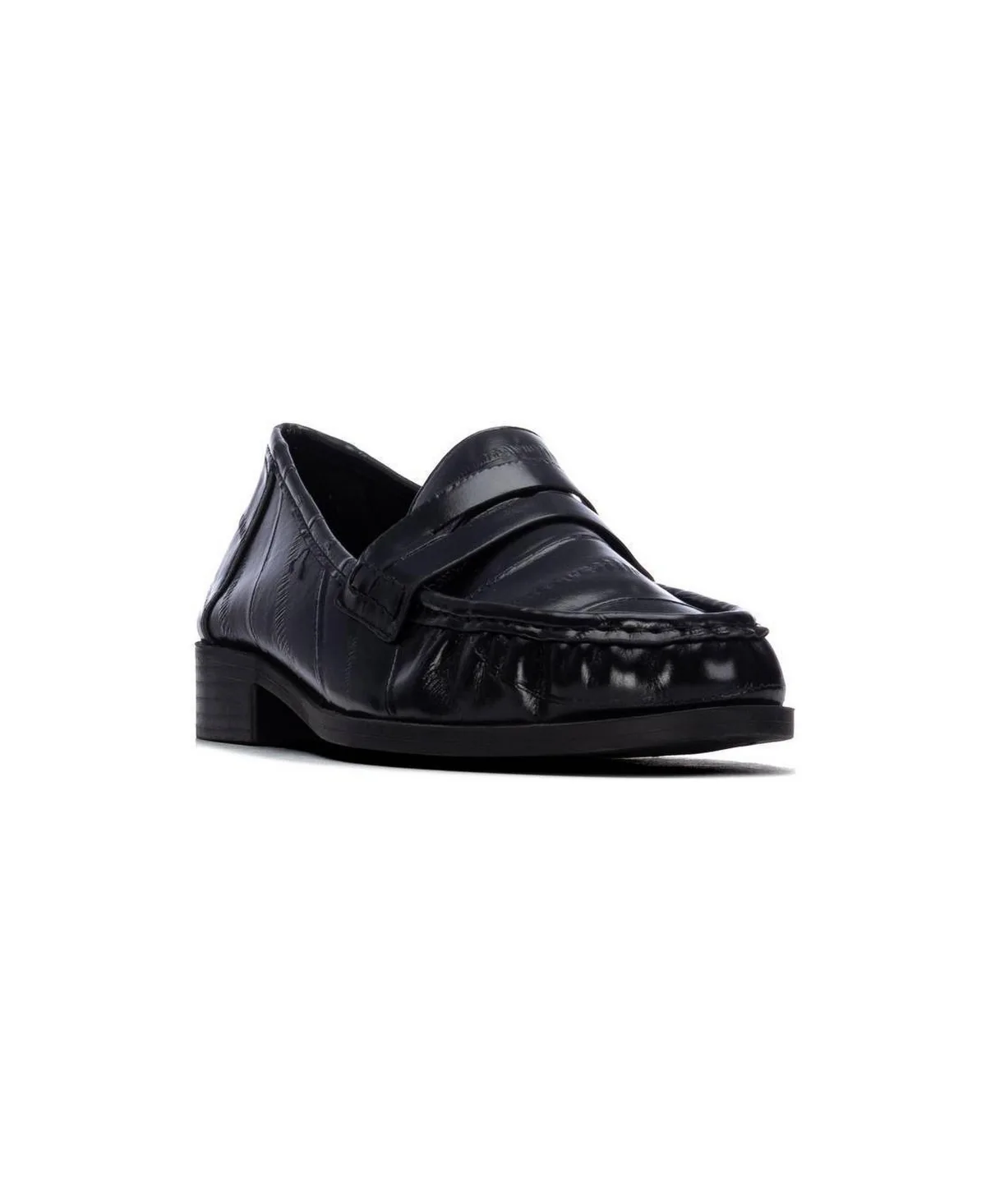 Round-Toe Block-Heel Penny Loafers by Xti