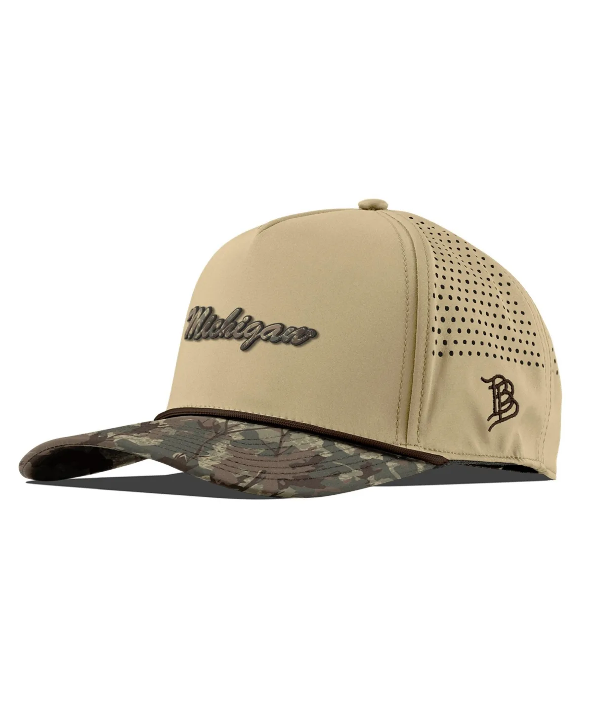 Tan Michigan Wolverines Timber Camo Adjustable Hat by Branded Bills