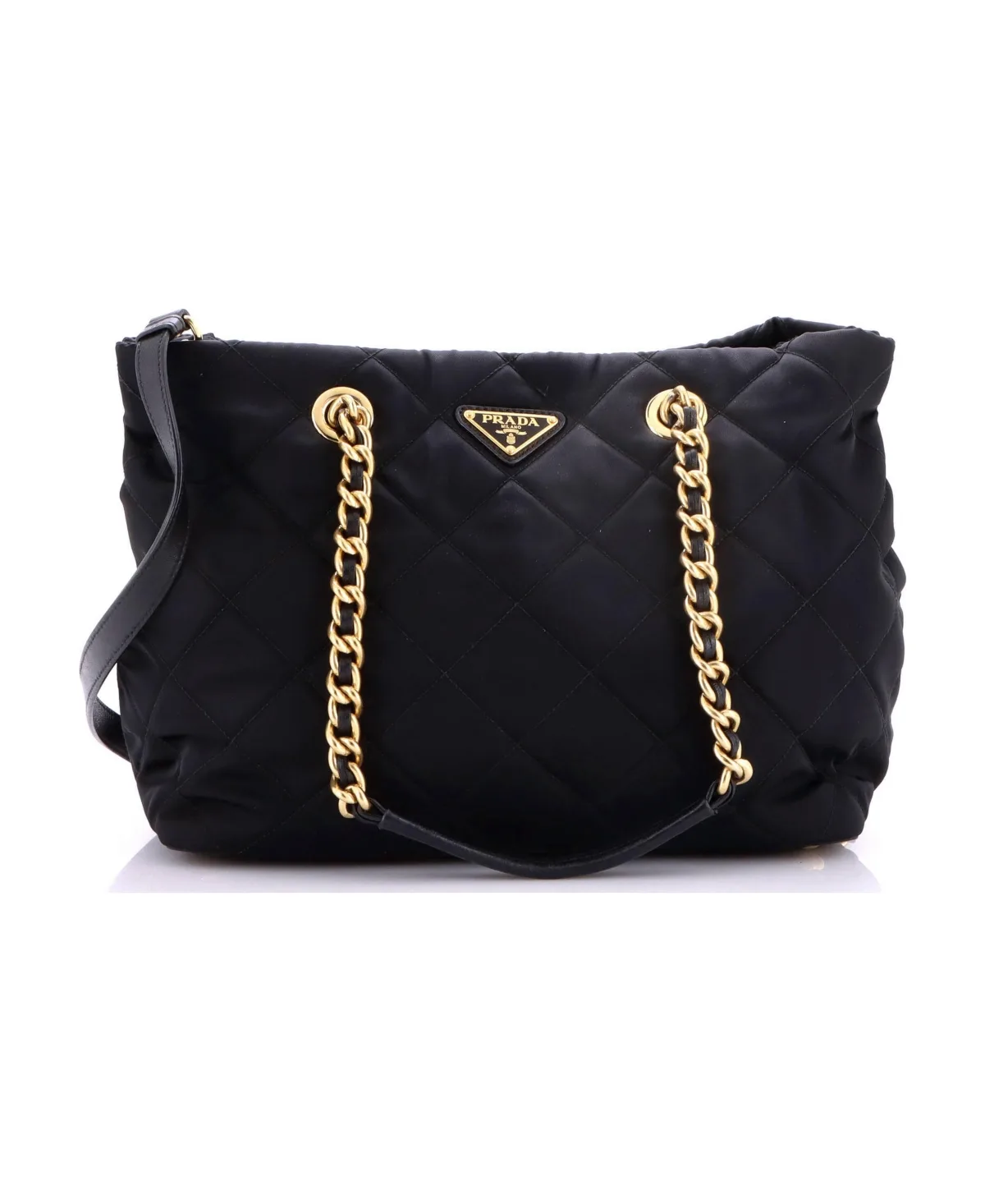 Pre-Owned Prada Medium Convertible Chain Tote Quilted Tessuto by Prada