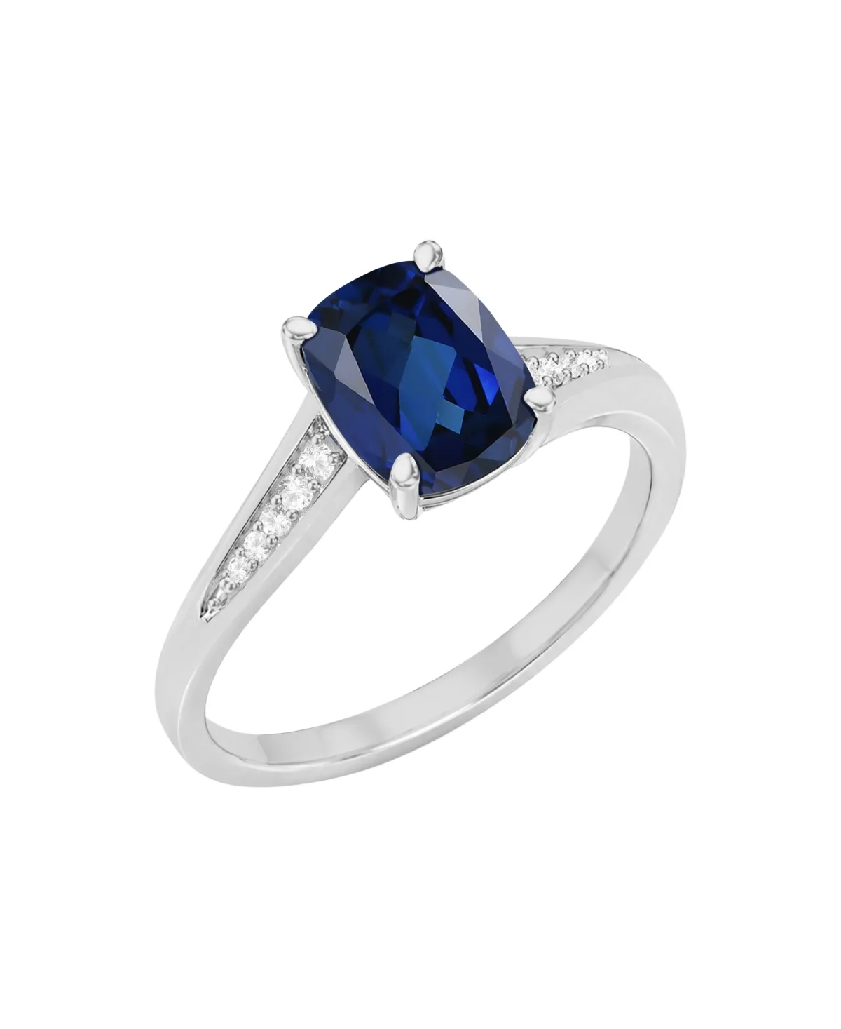 Lab Grown Opal & Lab Grown White Sapphire Cushion Ring (1/2 ct. t.w.) in 14K Gold Over Sterling Silver by Macy's