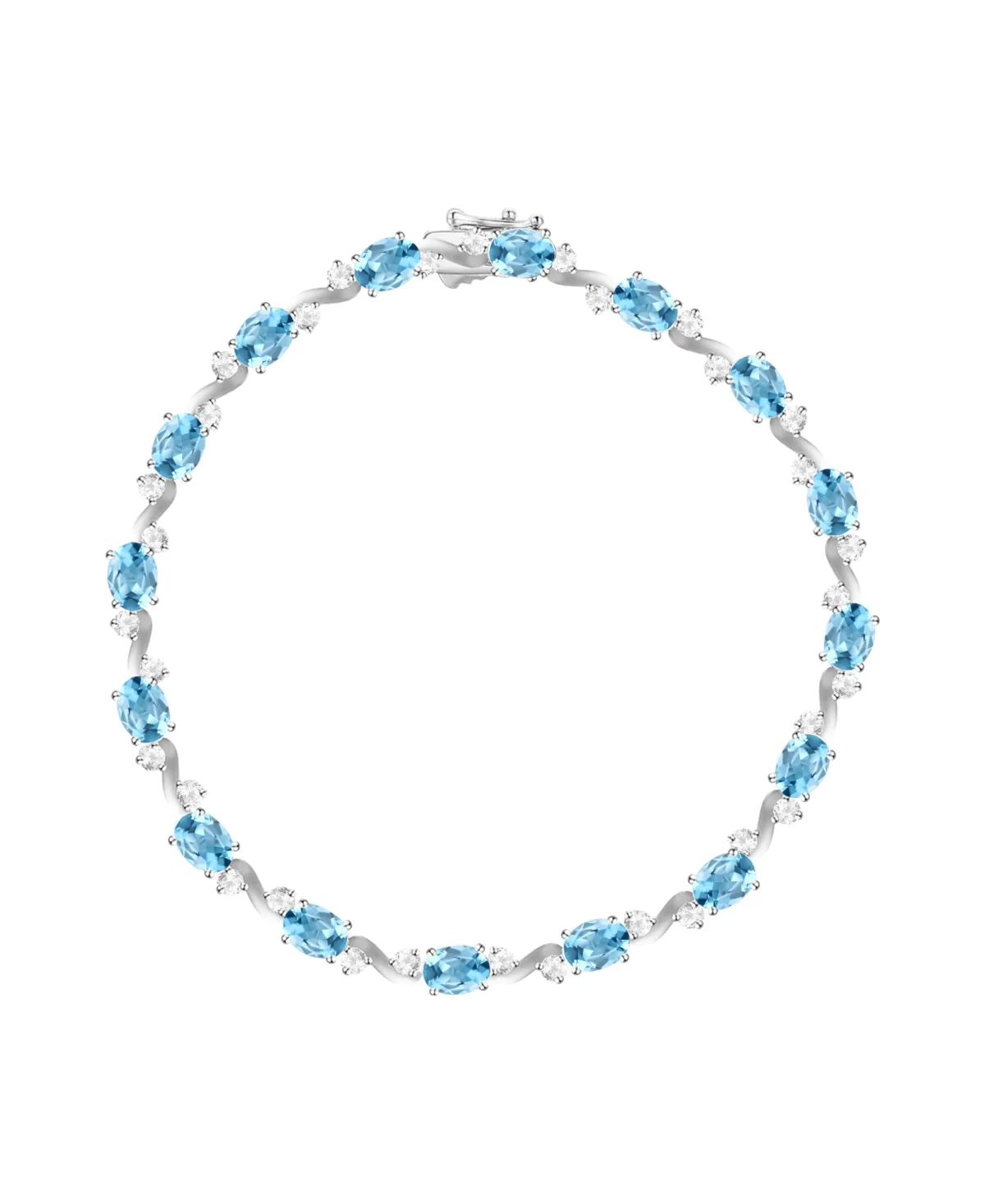 Amethyst & White Topaz Bracelet (3-1/6 ct. t.w. Amethyst, 1 ct. t.w. White Topaz) in 14k Gold Over Sterling Silver