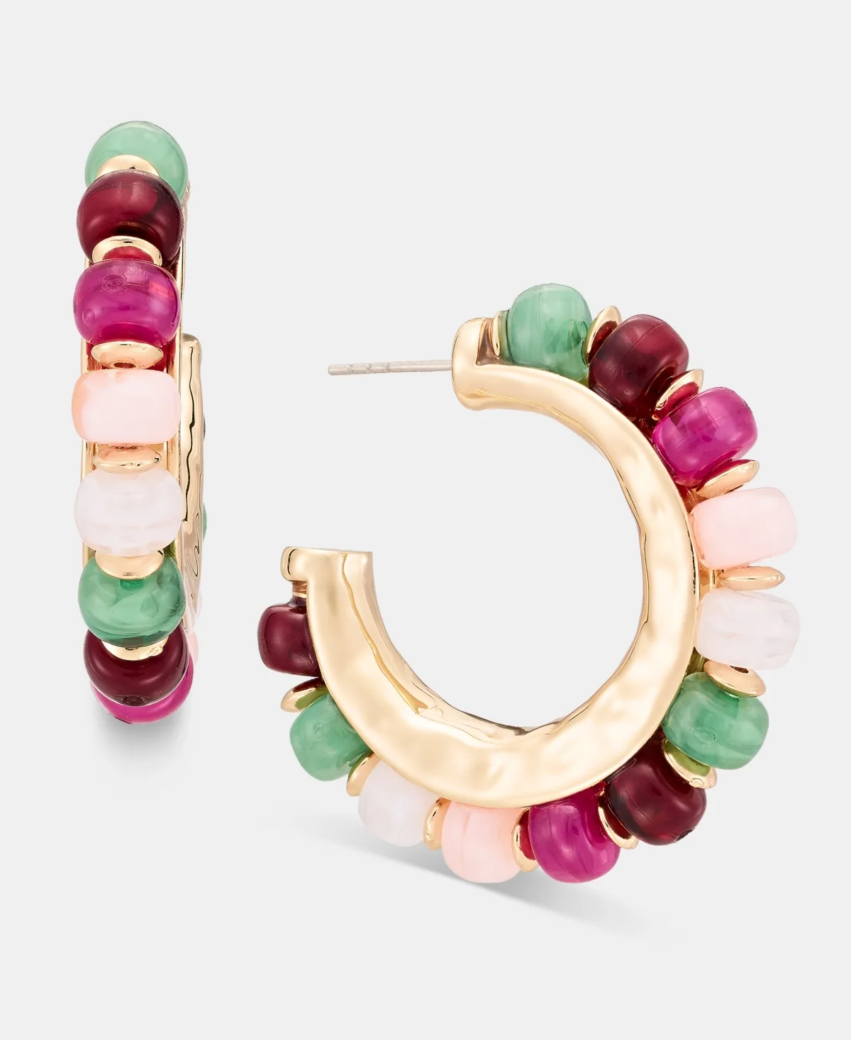 Gold-Tone Acrylic Hoop Earrings by Style & Co