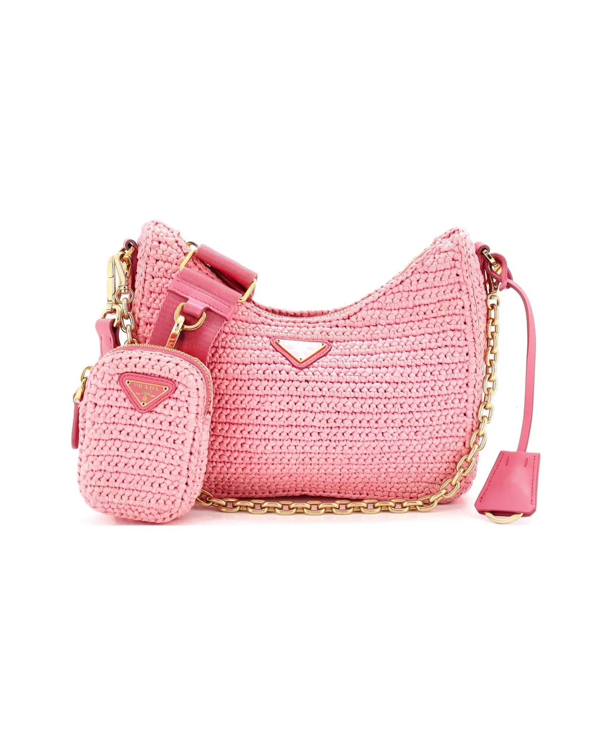 Pre-Owned Small Re-Edition 2005 Shoulder Bag Raffia by Prada
