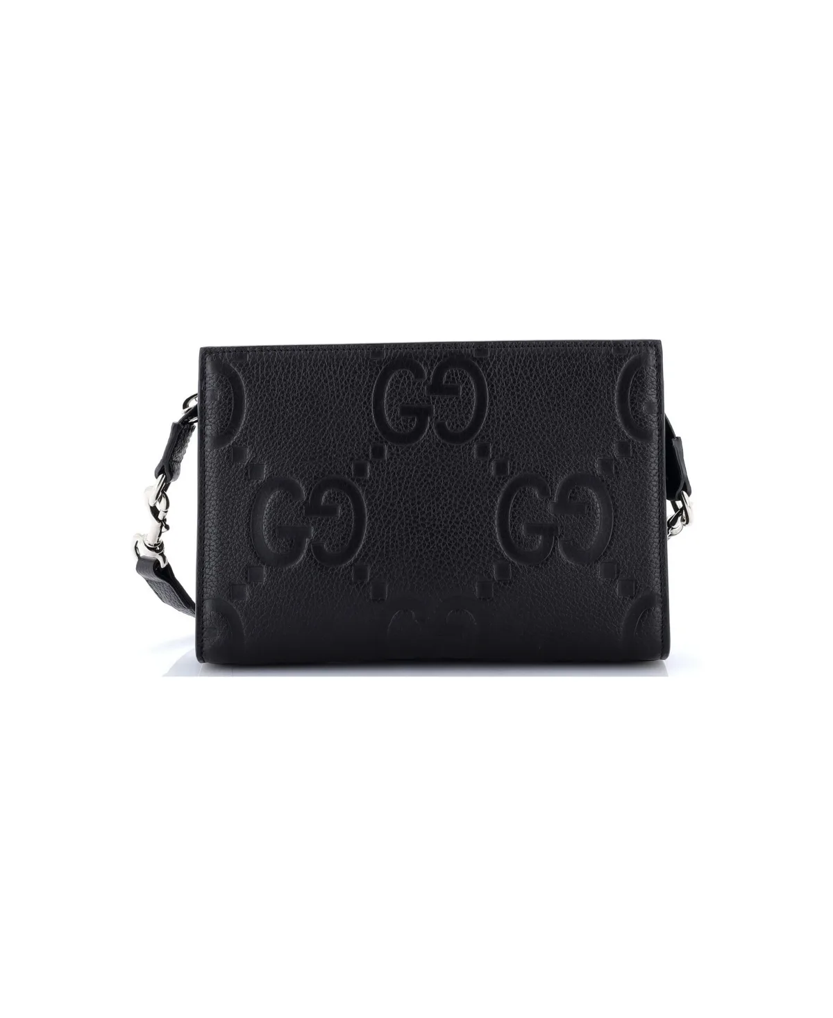 Pre-Owned Gucci Zip Crossbody Bag Jumbo GG Embossed Leather by Gucci