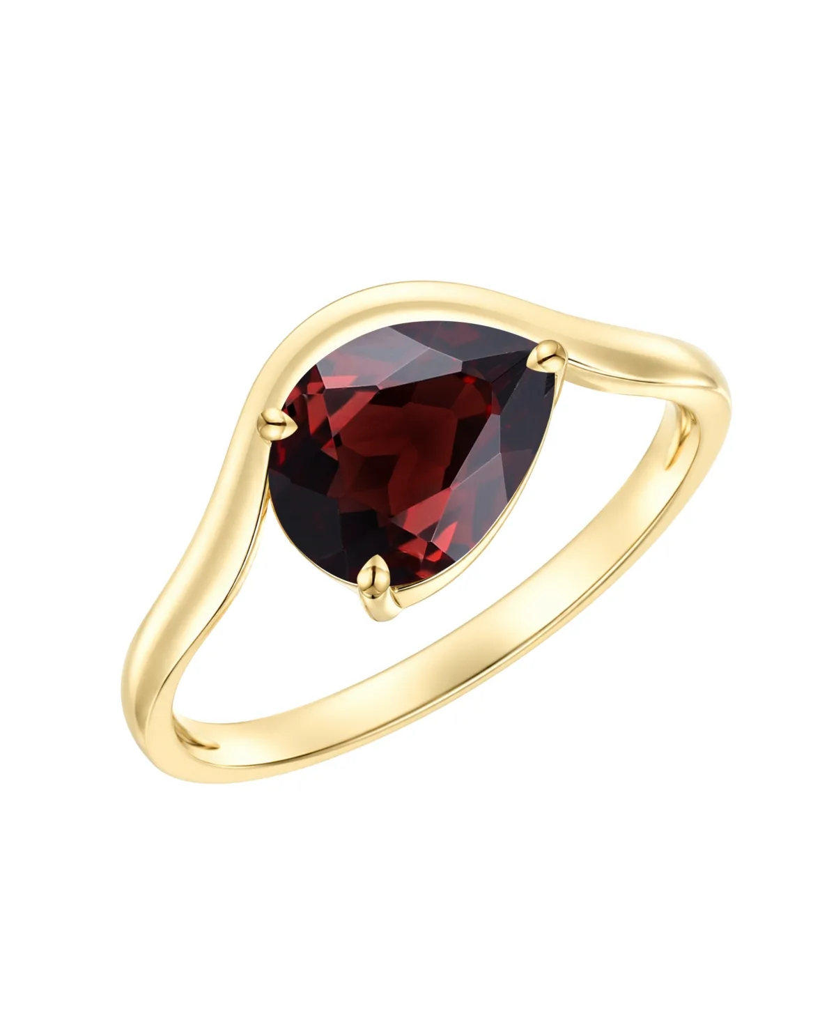 Amethyst Pear Ring (1-1/2 ct. t.w.) in 14K Gold Over Sterling Silver