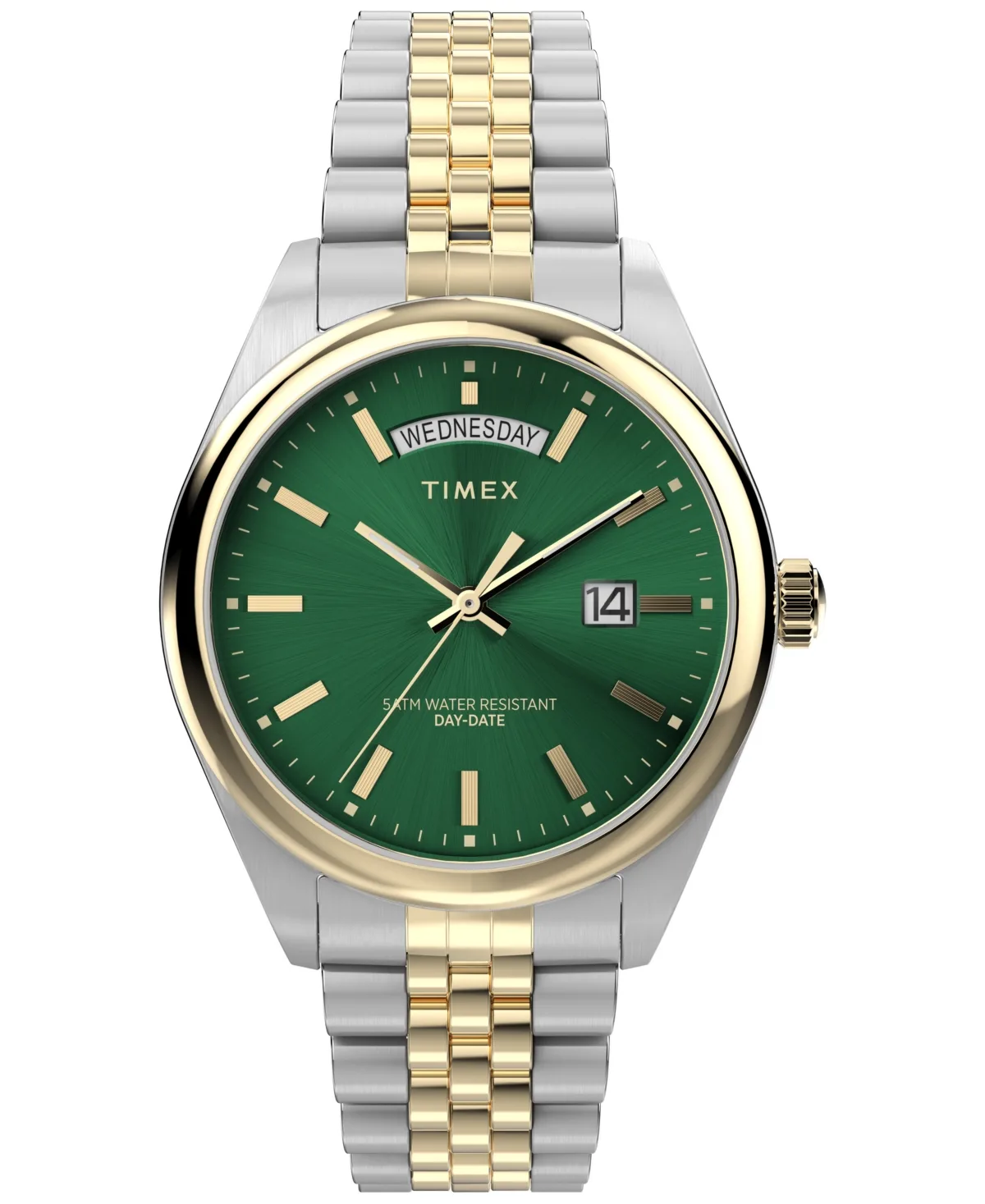 Quartz Legacy Day/Date Two-Tone Stainless Steel Watch 41mm by Timex