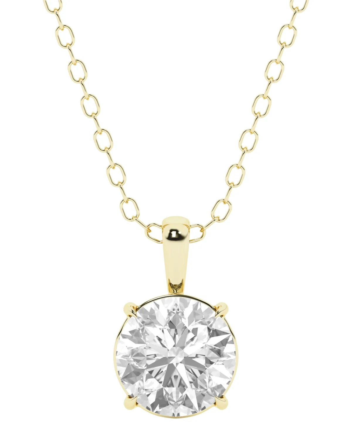 Igi Certified Lab-Grown Diamond Solitaire Pendant Necklace (3 ct. t.w.) in 14k White or Yellow Gold by Macy's