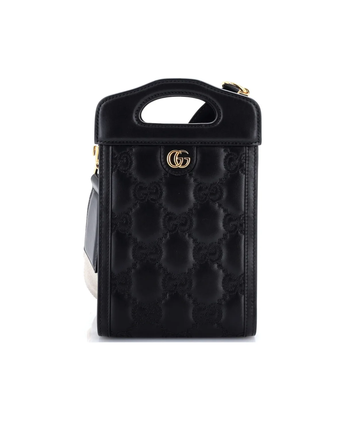 Pre-Owned Gucci Mini Top Handle Crossbody Bag Gg Matelasse Leather by Gucci
