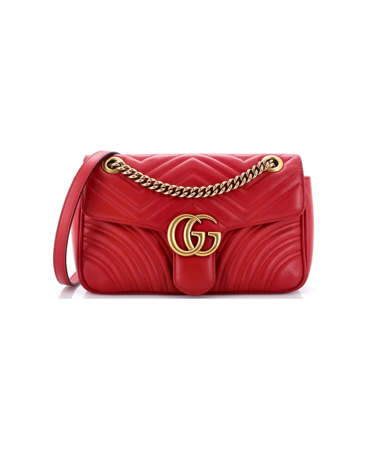 Pre-Owned Small GG Marmont Flap Bag Matelasse Leather