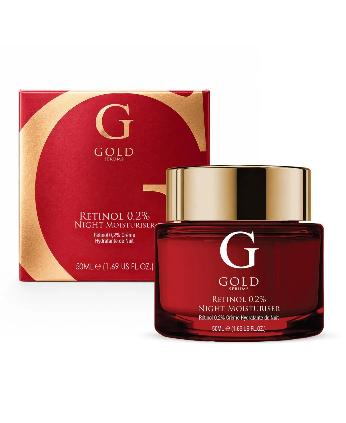 Anti-Aging Retinol 0.2percentage Night Moisturizer 50ml by Gold Serums