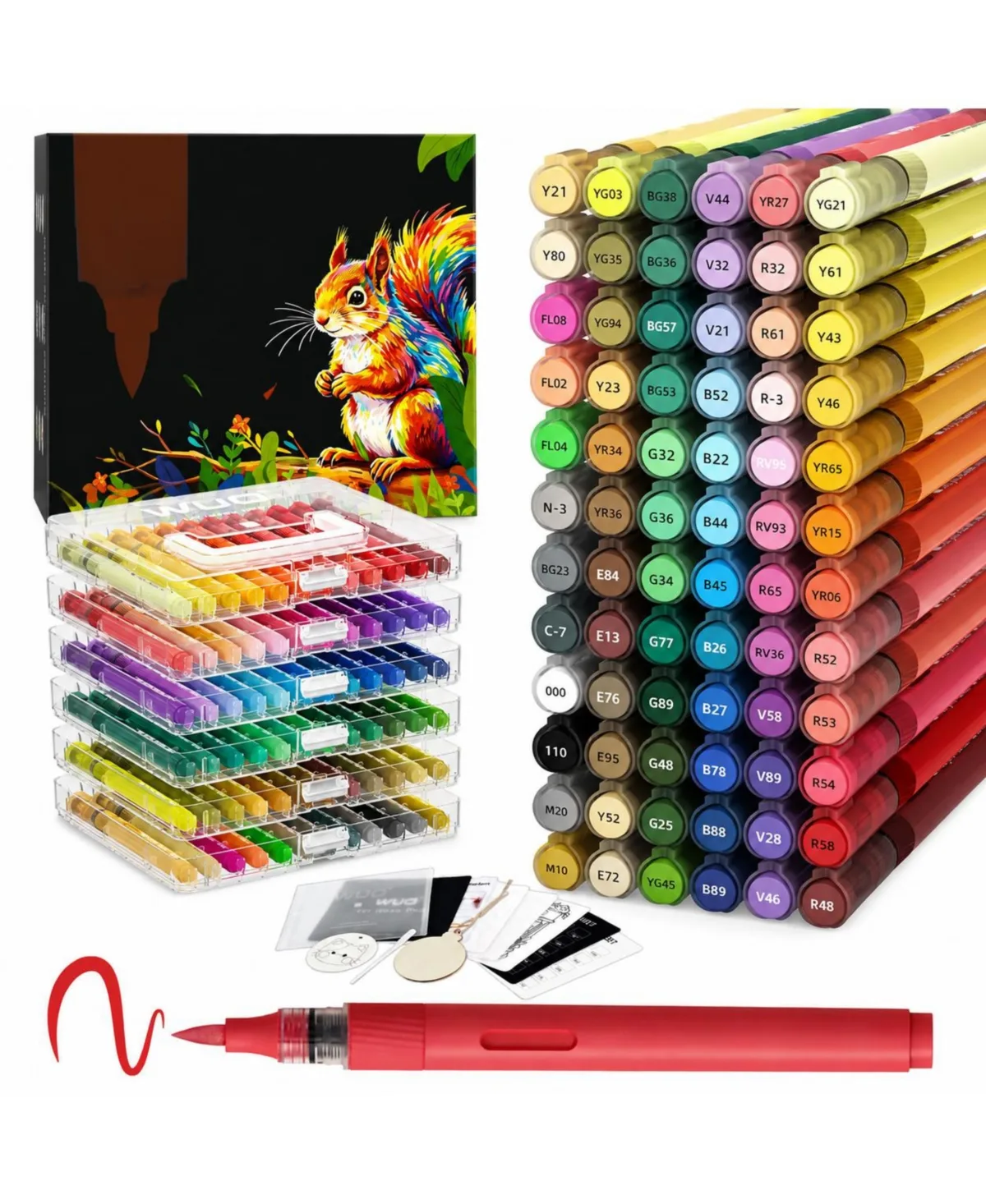 Acrylic Paint Markers Complete Art Kit Automatic Ink Control Storage Box by Lowking