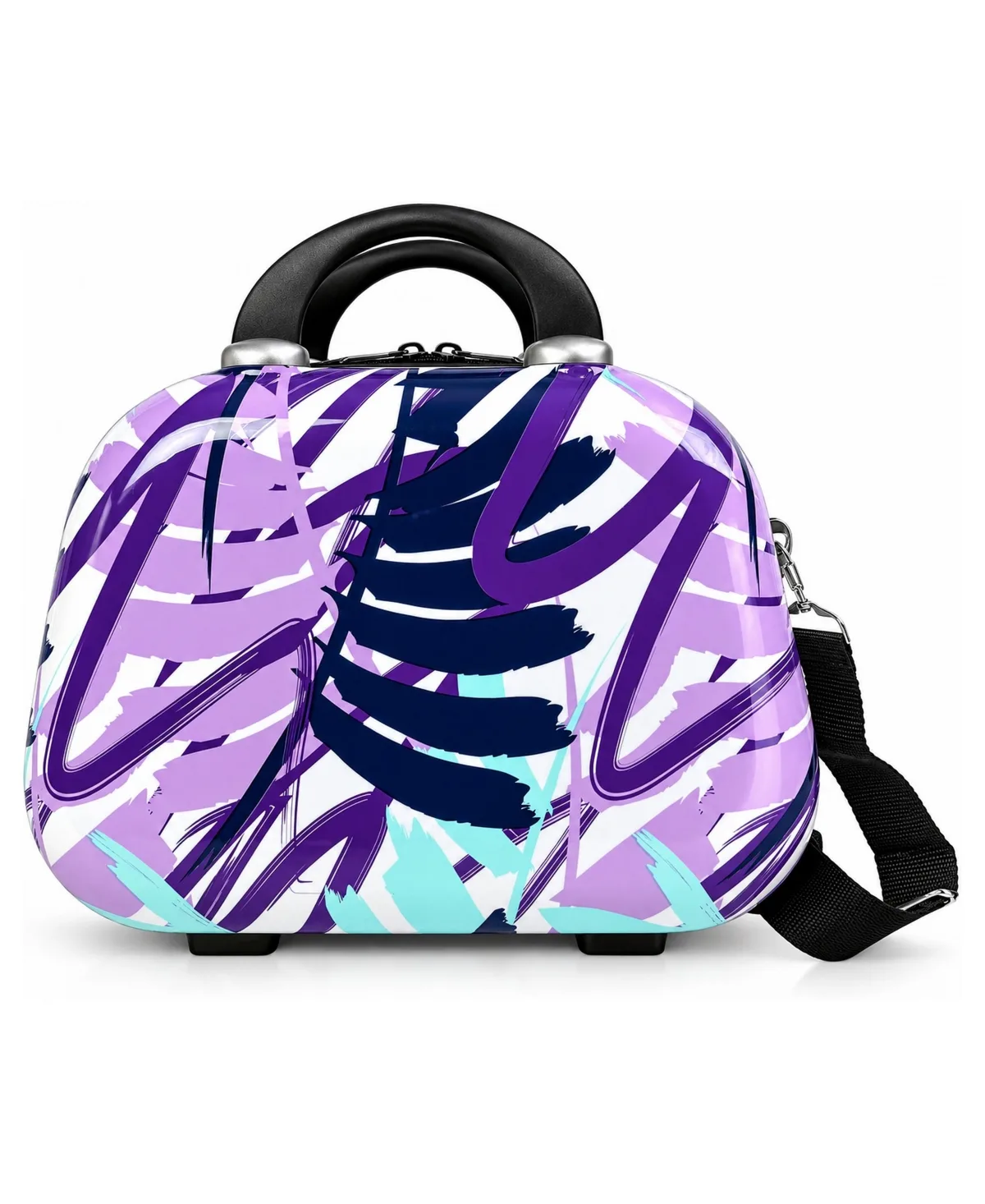 13-Inch Polycarbonate Hardside Cosmetic Travel Case with Shoulder Strap by World Traveler