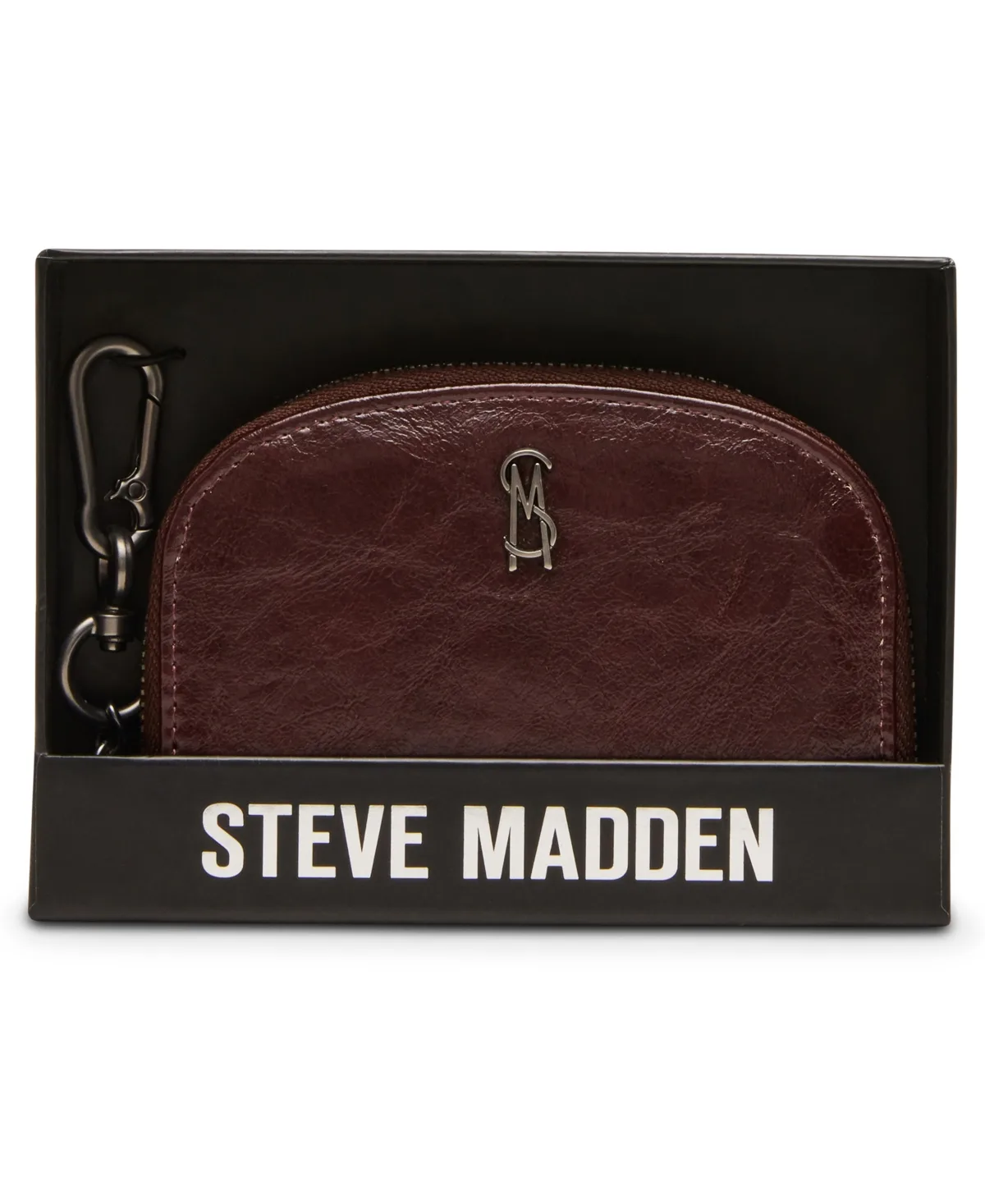 Jadez Faux Leather Coin Purse with Zipper Closure and Key Chain by Steve Madden