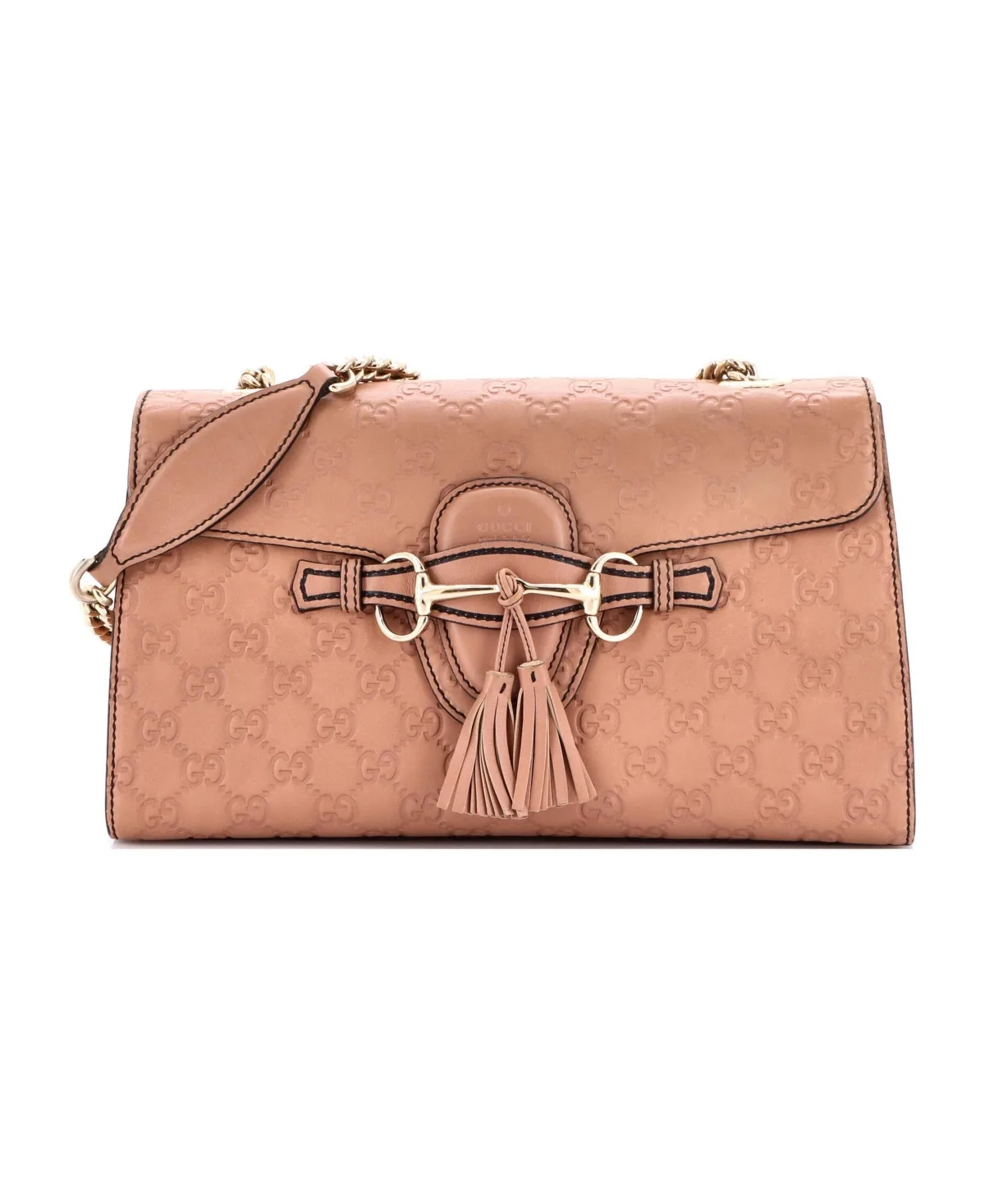 Pre-Owned Gucci Medium Emily Chain Flap Bag Guccissima Leather by Prada