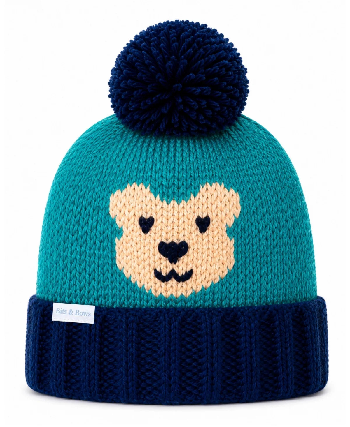 Teddy Bear Bobble Beanie by Bits & Bows
