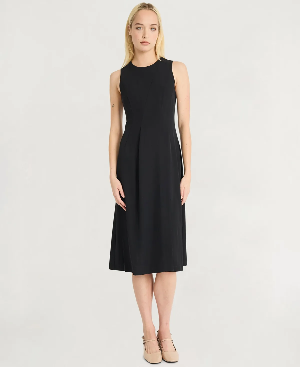 Sleeveless Seam Detail Midi Dress