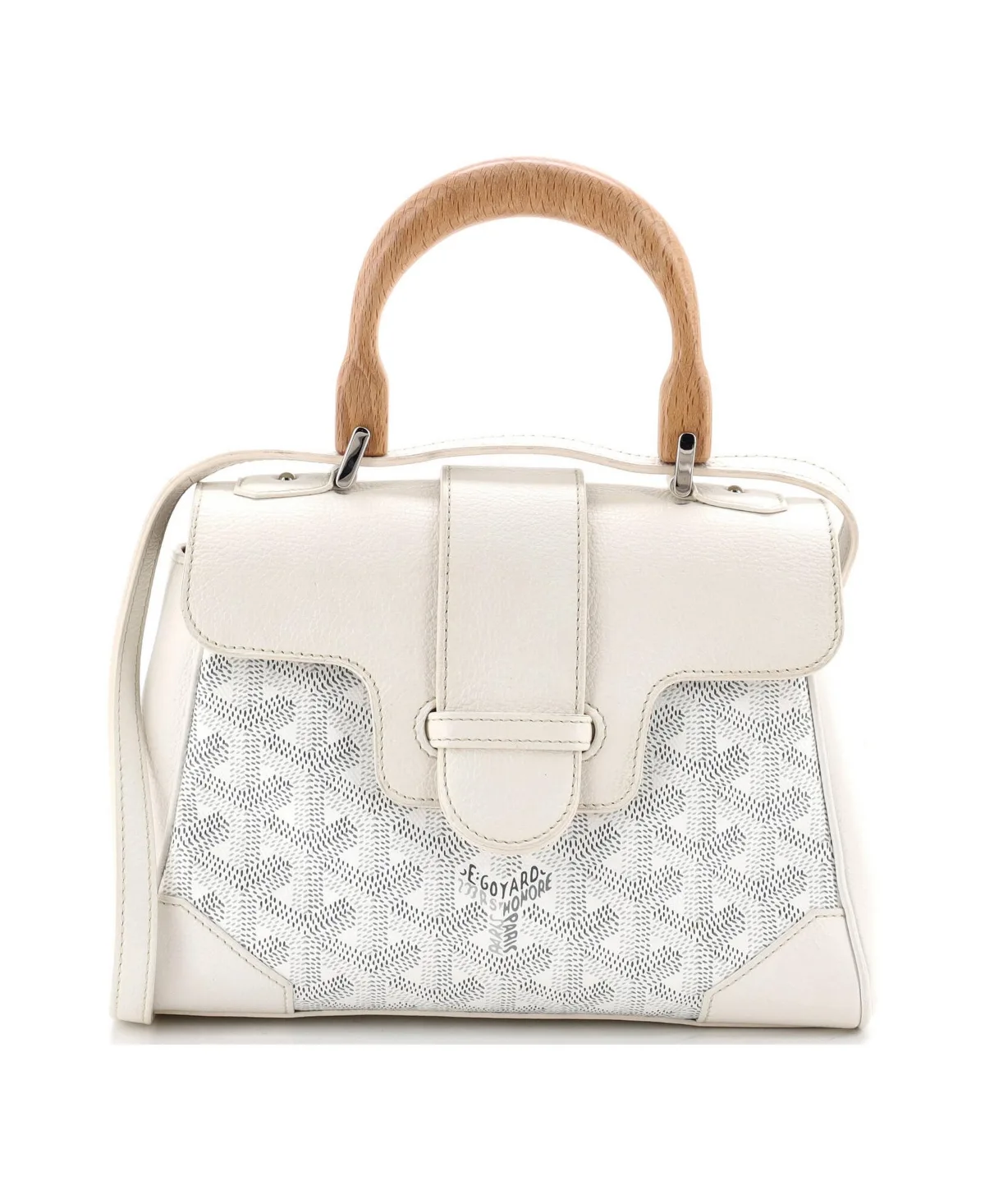 Pre-Owned Goyard Mini Saigon Top Handle Bag Coated Canvas with Leather by Pre Owned Goyard