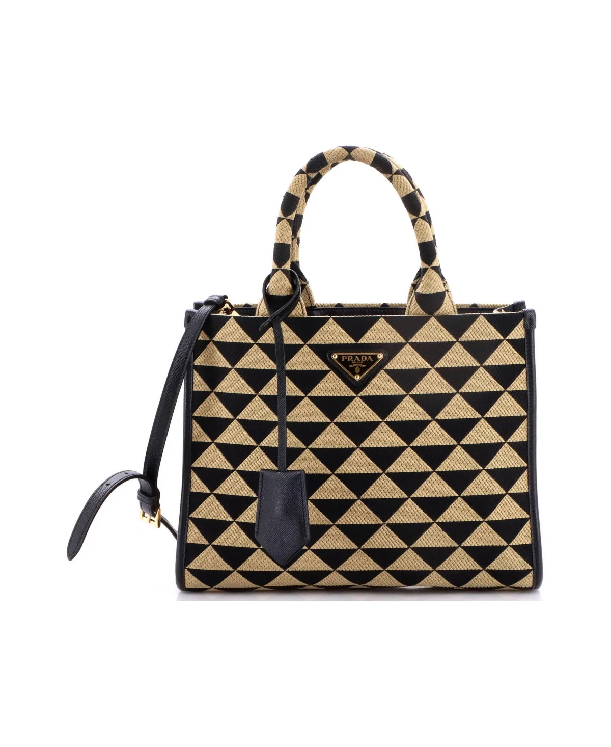 Pre-Owned Small Symbole Shopper Tote Jacquard by Prada