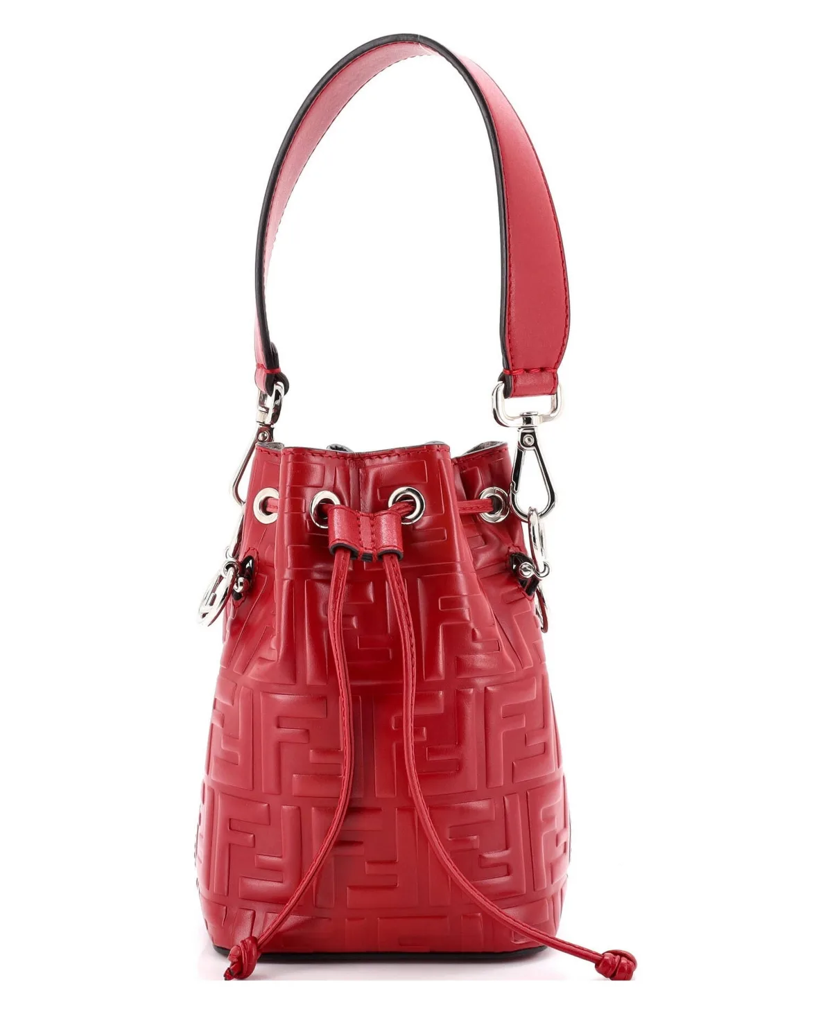 Pre-Owned Mini Mon Tresor Bucket Bag Zucca Embossed Leather by FENDI