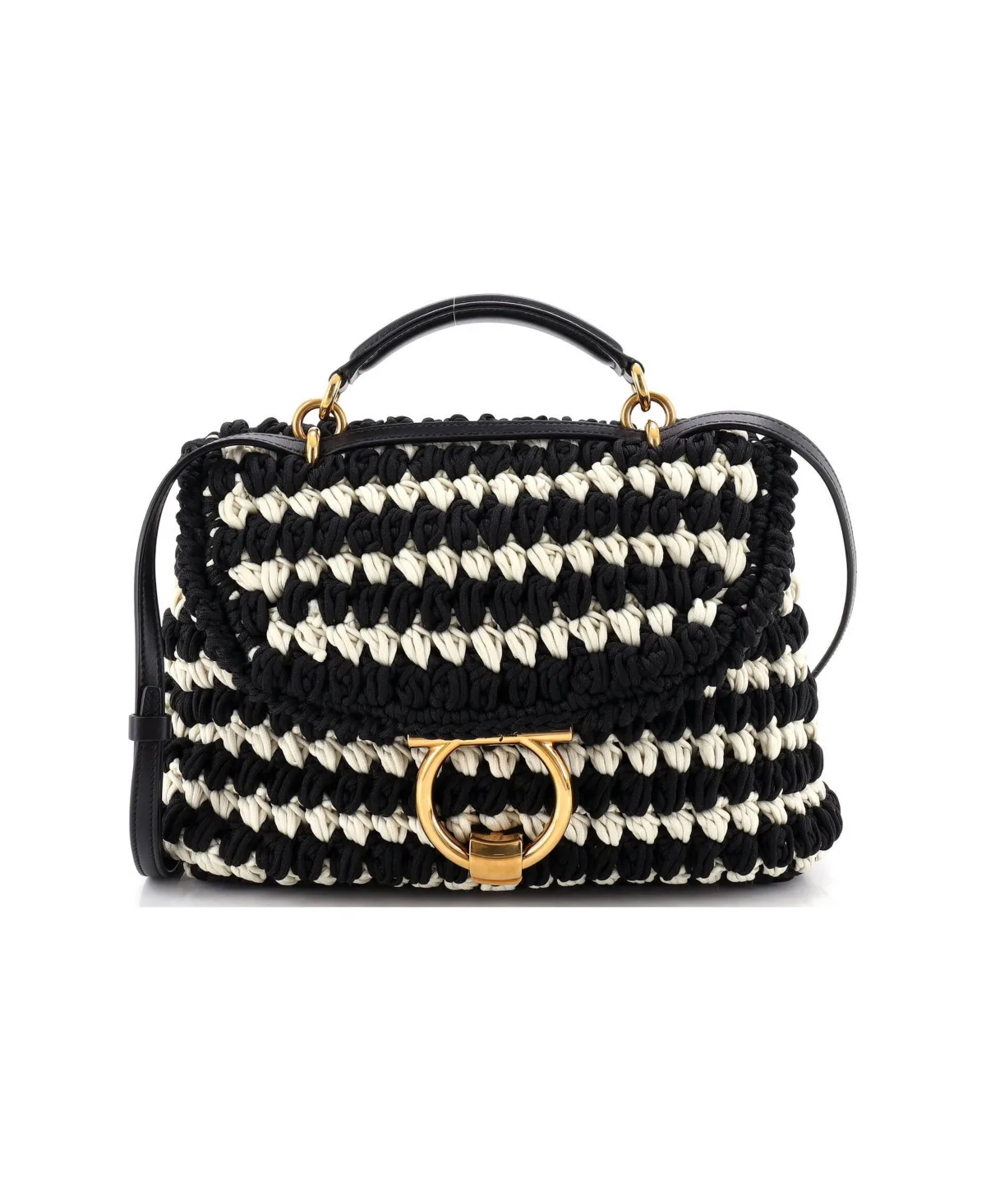 Pre-Owned Salvatore Ferragamo Small Margot Satchel Woven Fabric by Salvatore Ferragamo