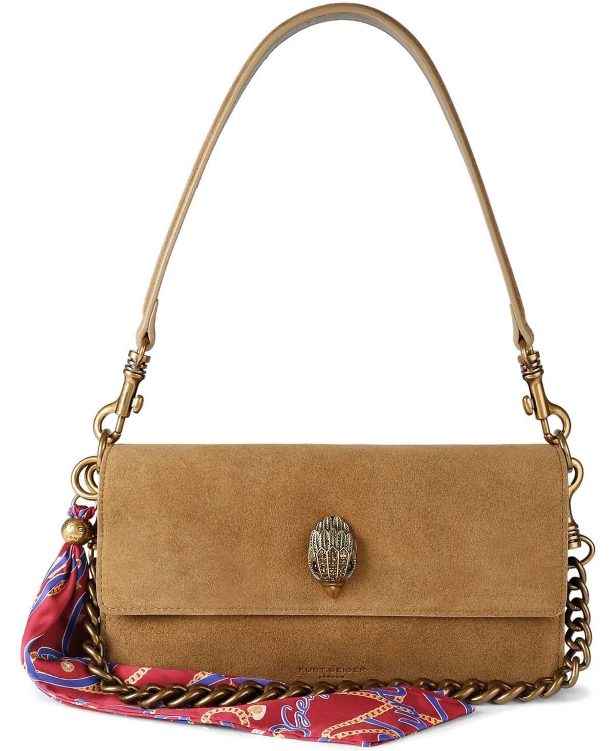Sloane Suede Small Shoulder Handbag by Kurt Geiger