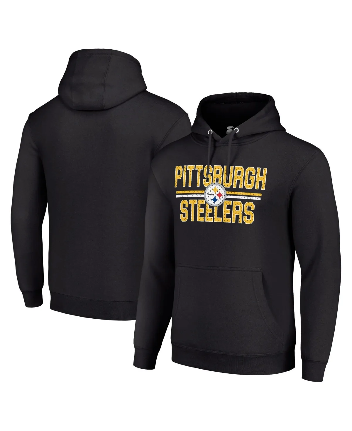 Pittsburgh Steelers Team Mesh Print Graphic Tri-Blend Pullover Hoodie