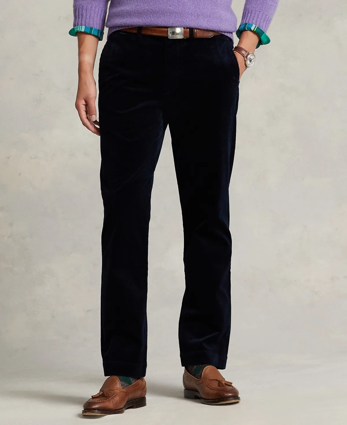 Stretch Straight Fit Corduroy Pants