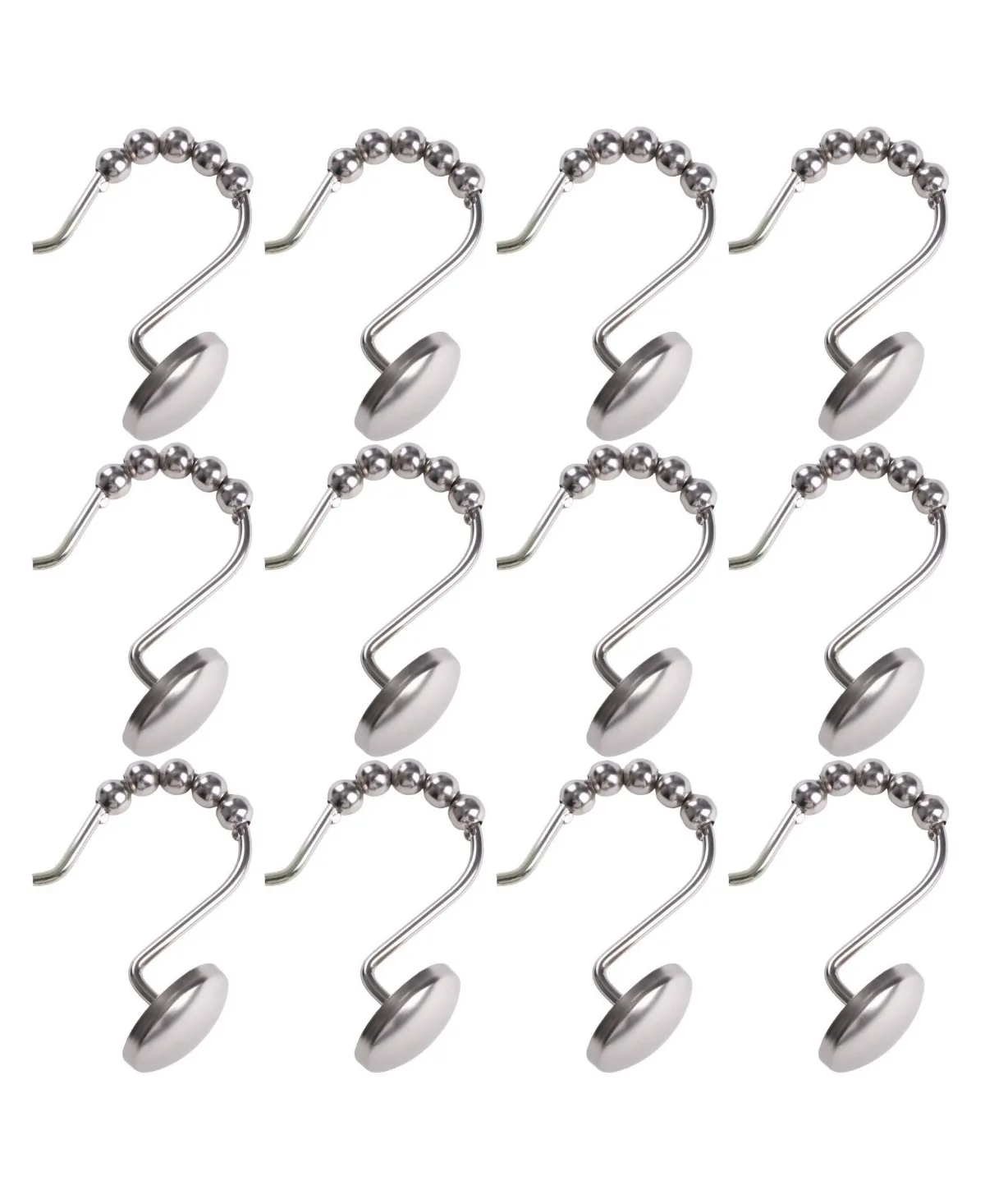 Rust-Resistant Metal Shower Curtain Hooks, Smooth Glide S-Hooks with Ball End by Utopia Alley