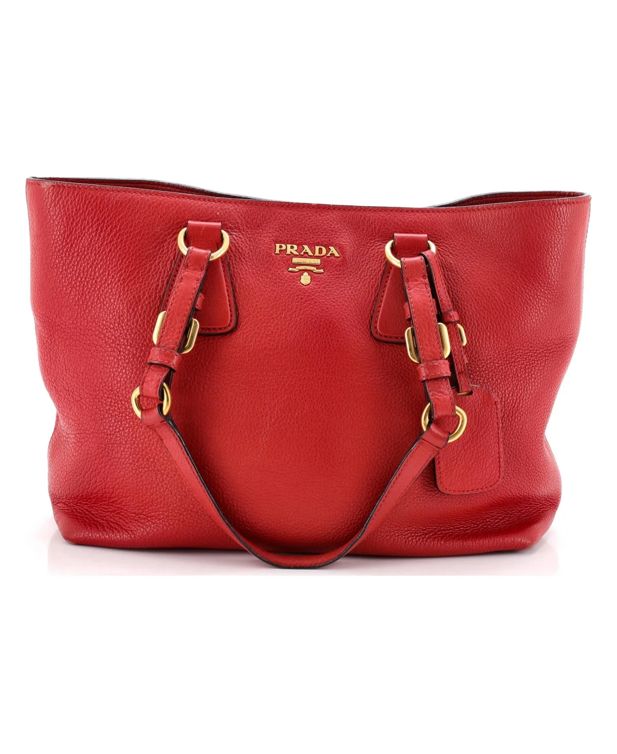 Pre-Owned Medium Belted Buckle Open Tote Vitello Phenix by Prada