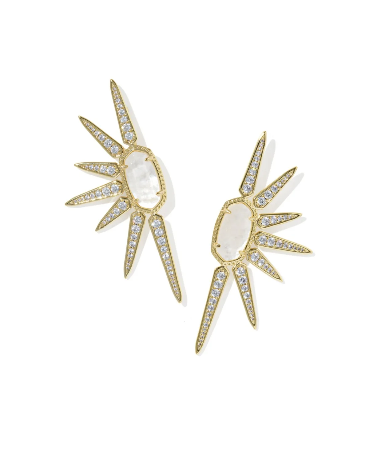 Cubic Zirconia, Glass and Mother-of-Pearl Star Earrings by Kendra Scott