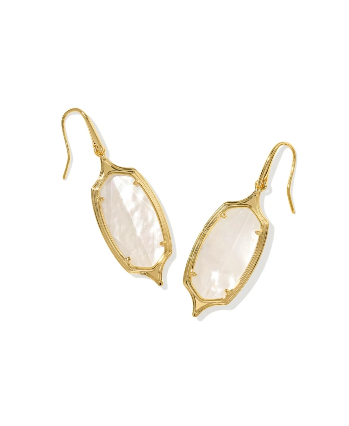 Mother of Pearl Crystal Frame Drop Earrings by Kendra Scott