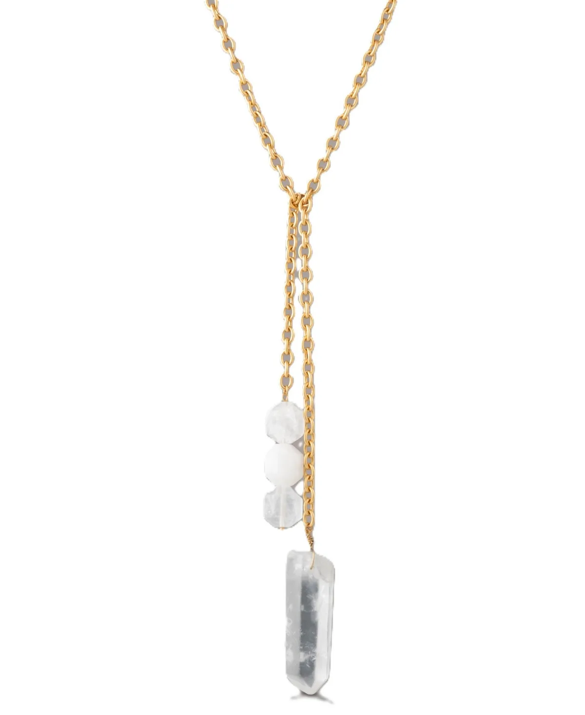 Quartz Crystal Gold-Tone Y Necklace by Donna Karan New York