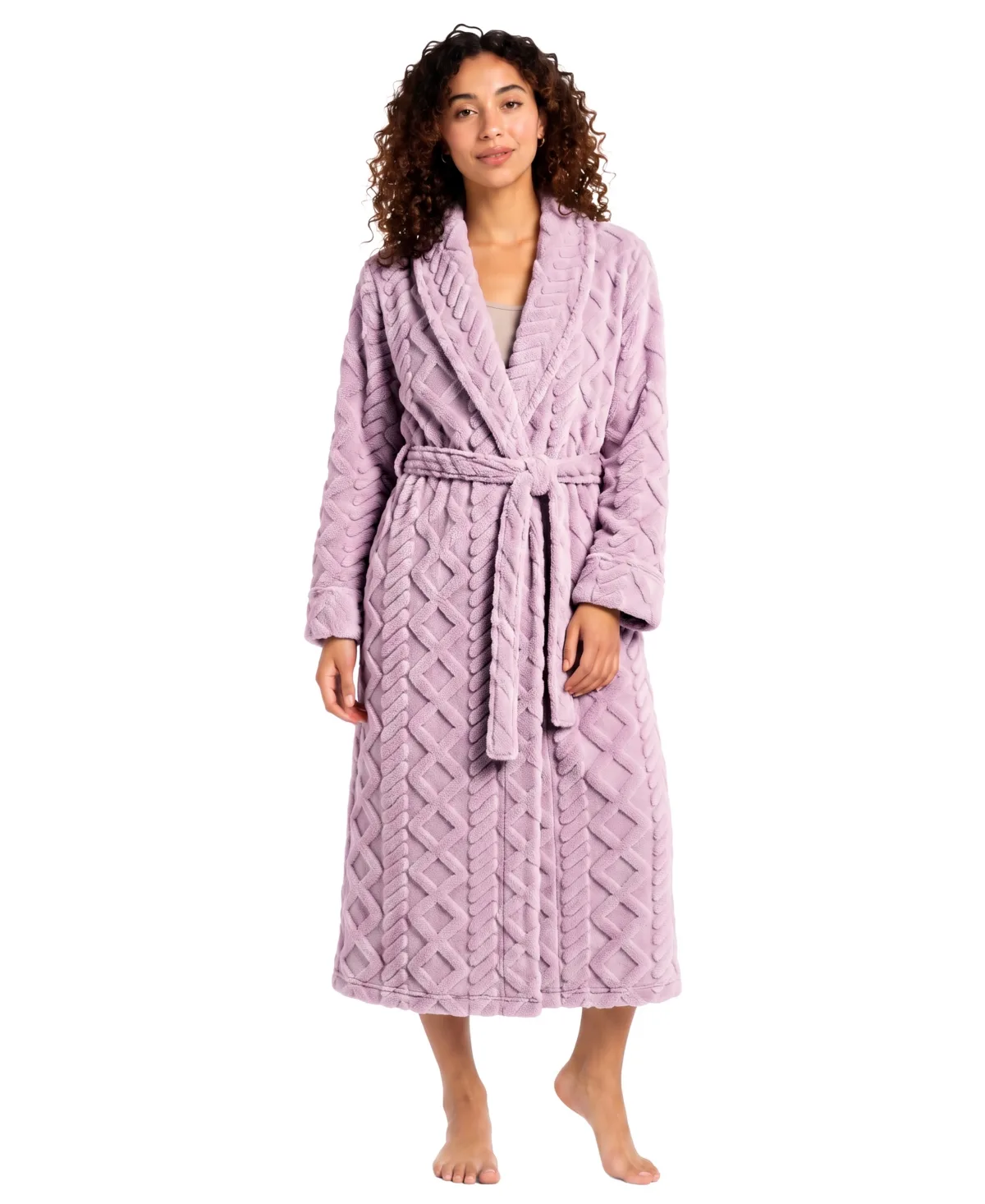Shawl Sherpa Cable Robe