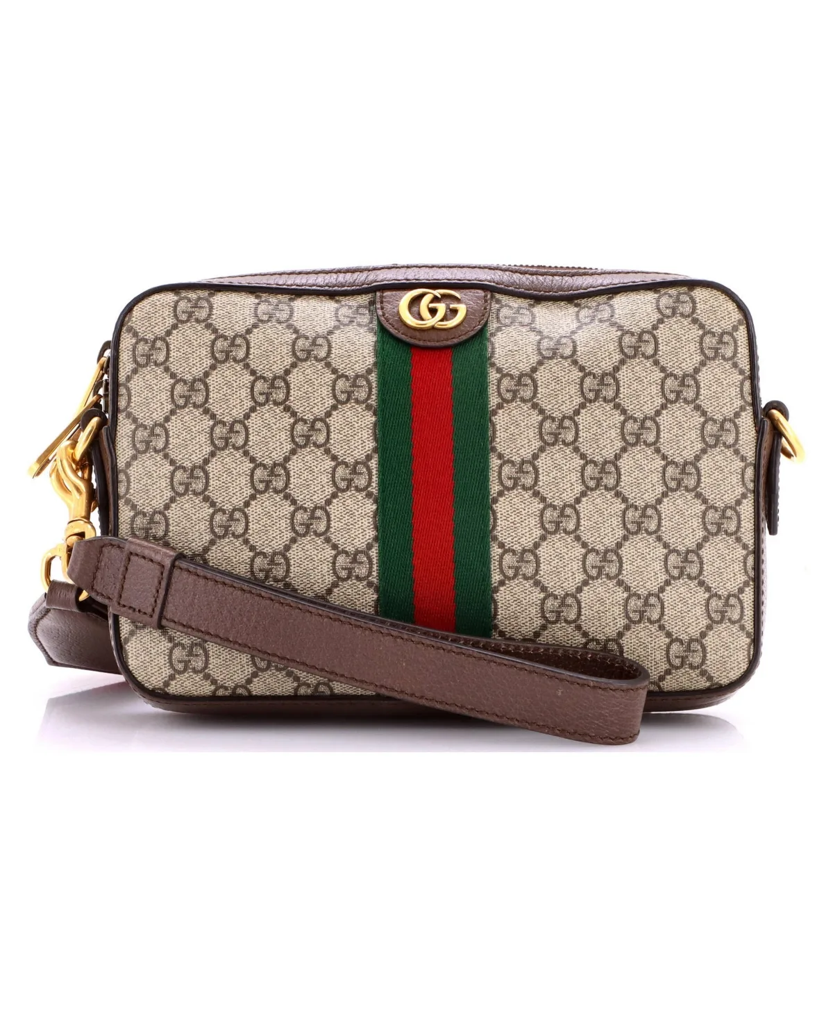 Pre-Owned Gucci Small Ophidia Zip Wristlet Shoulder Bag Gg Coated Canvas by Gucci