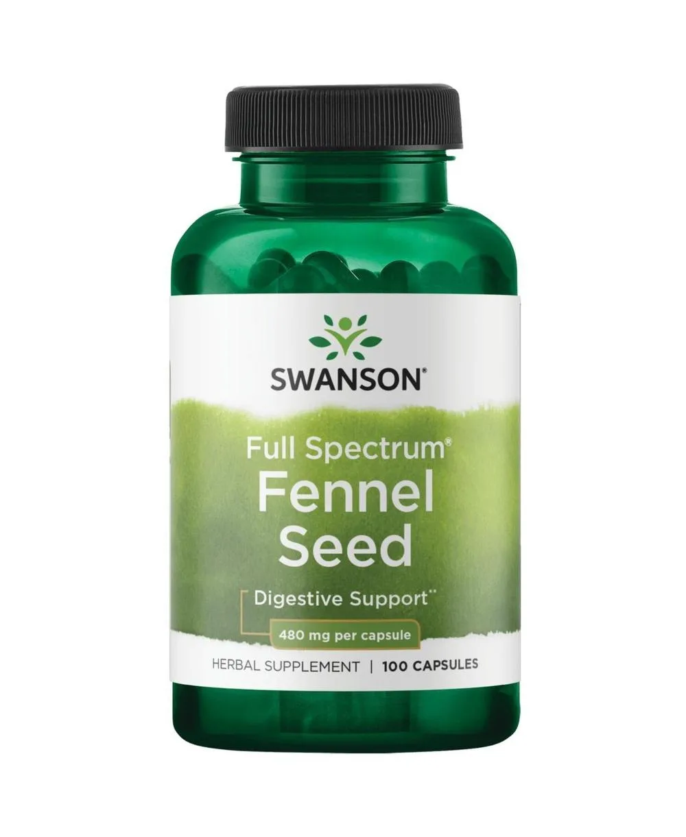 Fennel 480 Mg for Digestive Support, 100 Capsules by Swanson