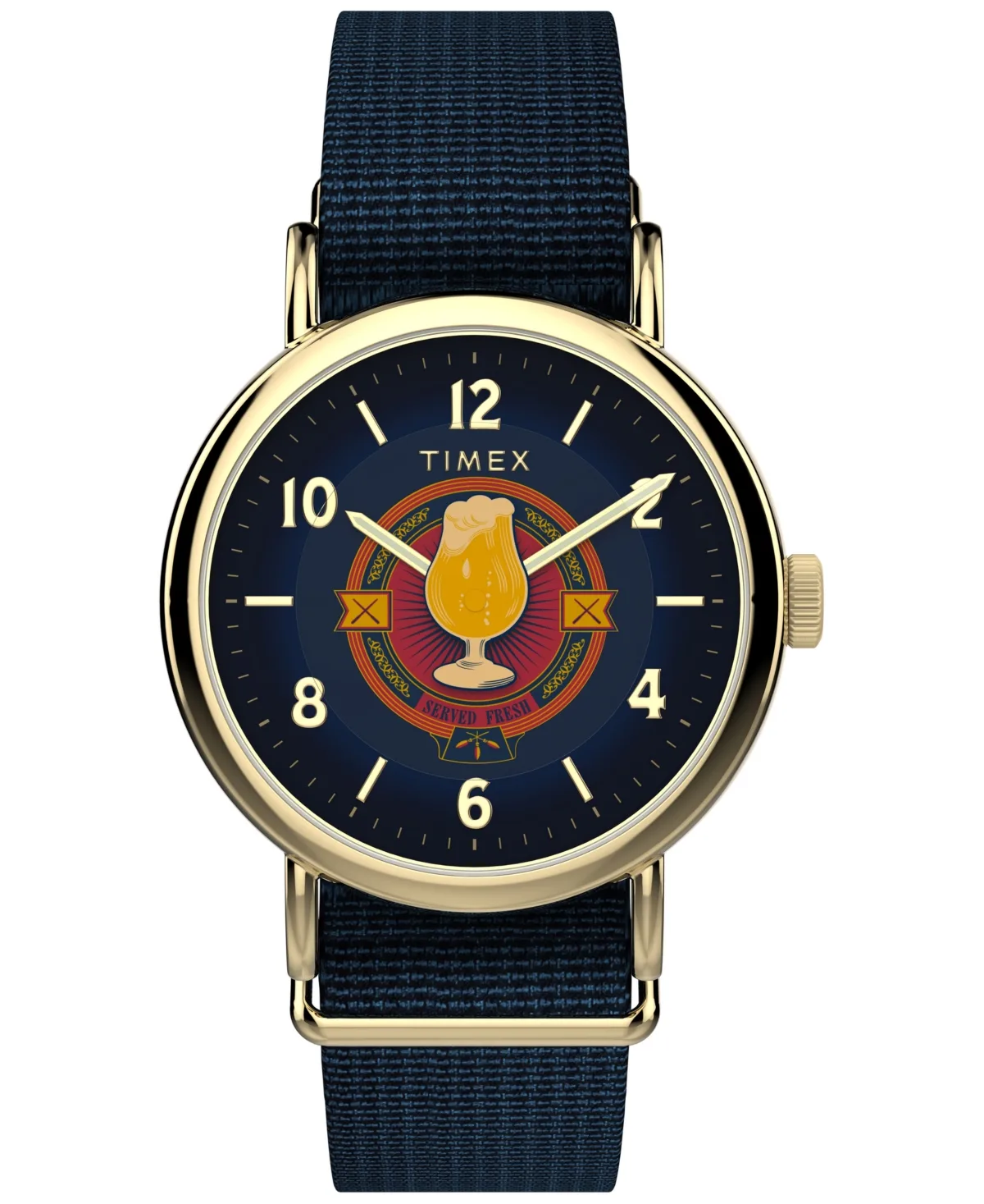 Quartz Analog Weekender Butterbeer Blue Fabric Strap Watch 40mm by Timex