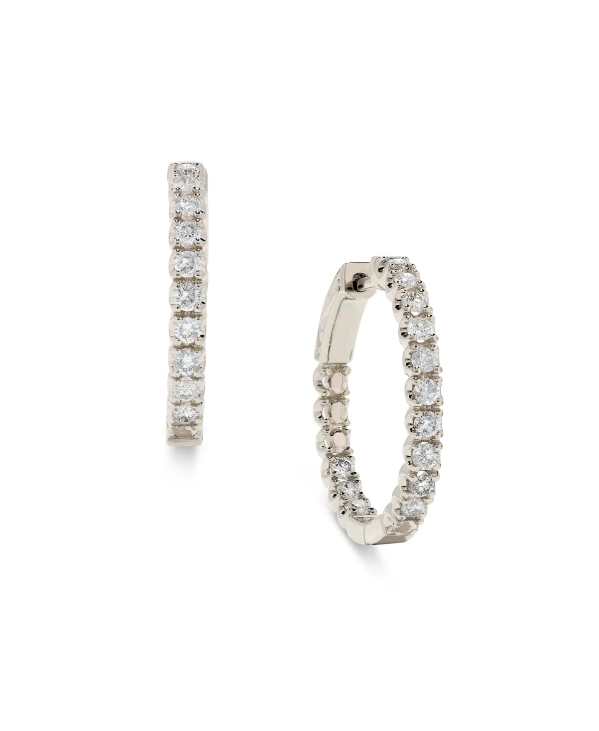Diamond Hoop Earrings (3/4 ct. t.w.) in 14k White Gold