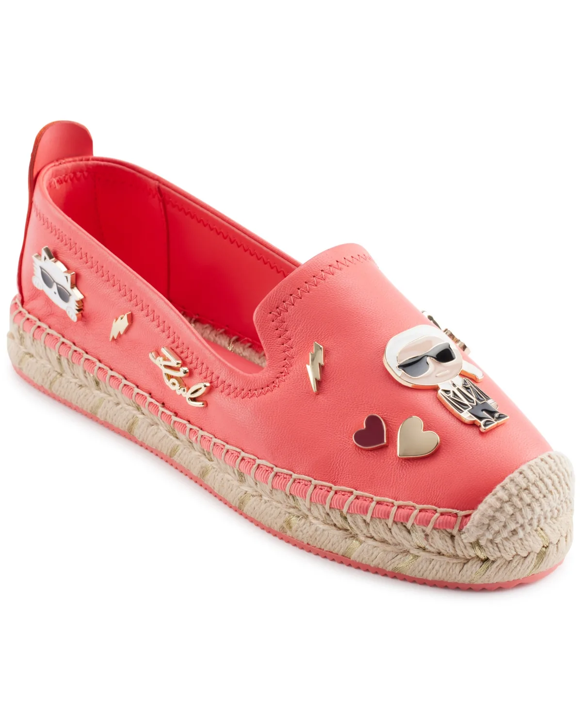 Michaela Embellished Slip-On Espadrille Flats by Karl Lagerfeld