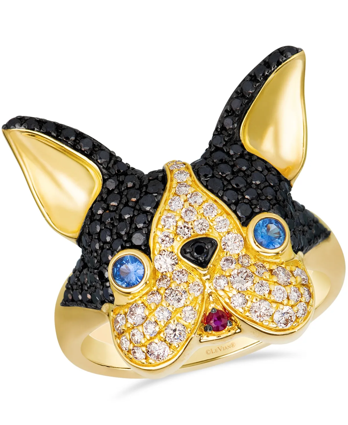 Honey Gold Black Diamond Round-Cut Ring (0.99 ct. t.w.) in 14k Yellow Gold by Le Vian