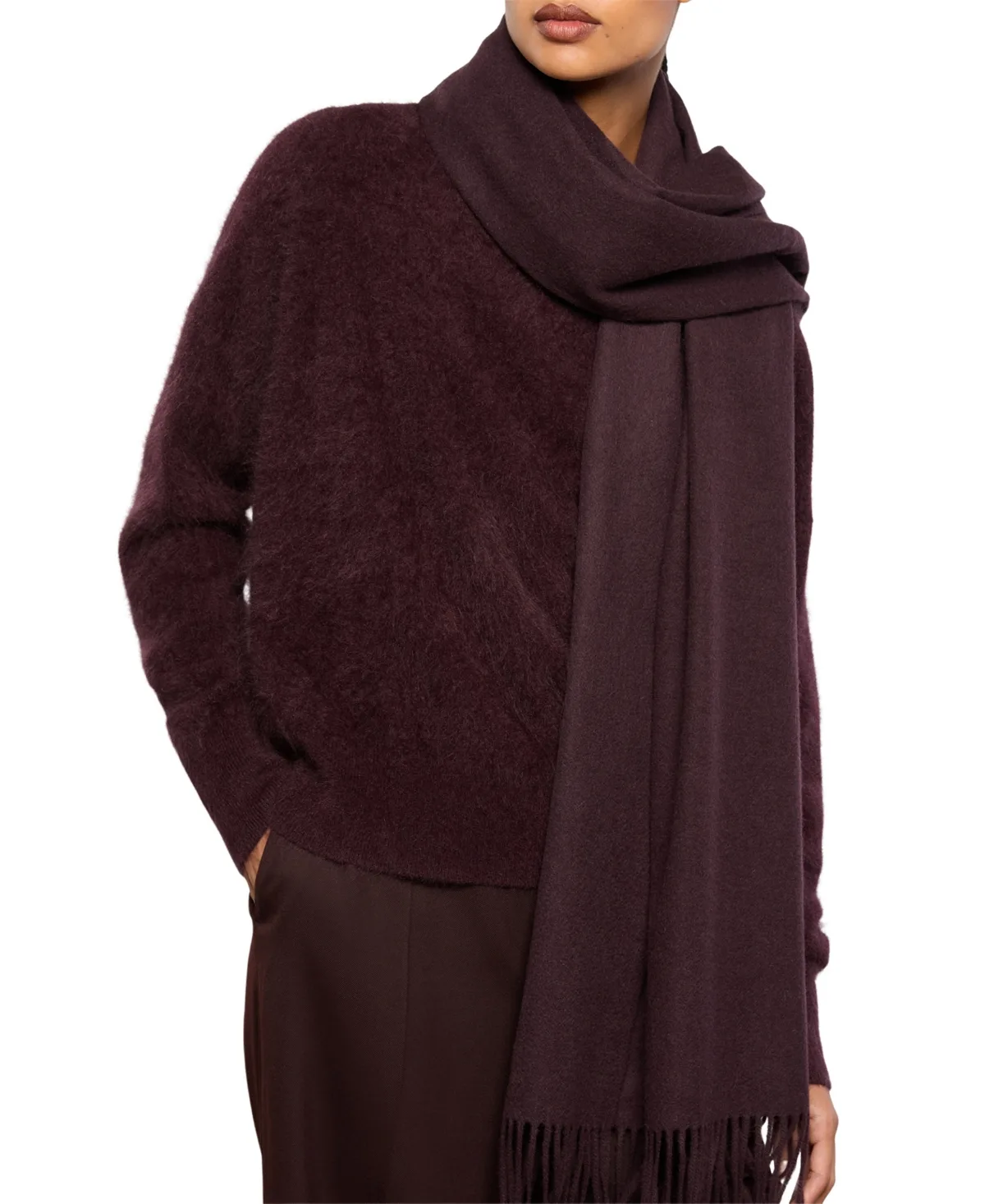 Cashmere-Blend Picton Blanket Scarf with Fringe Trim by Reiss