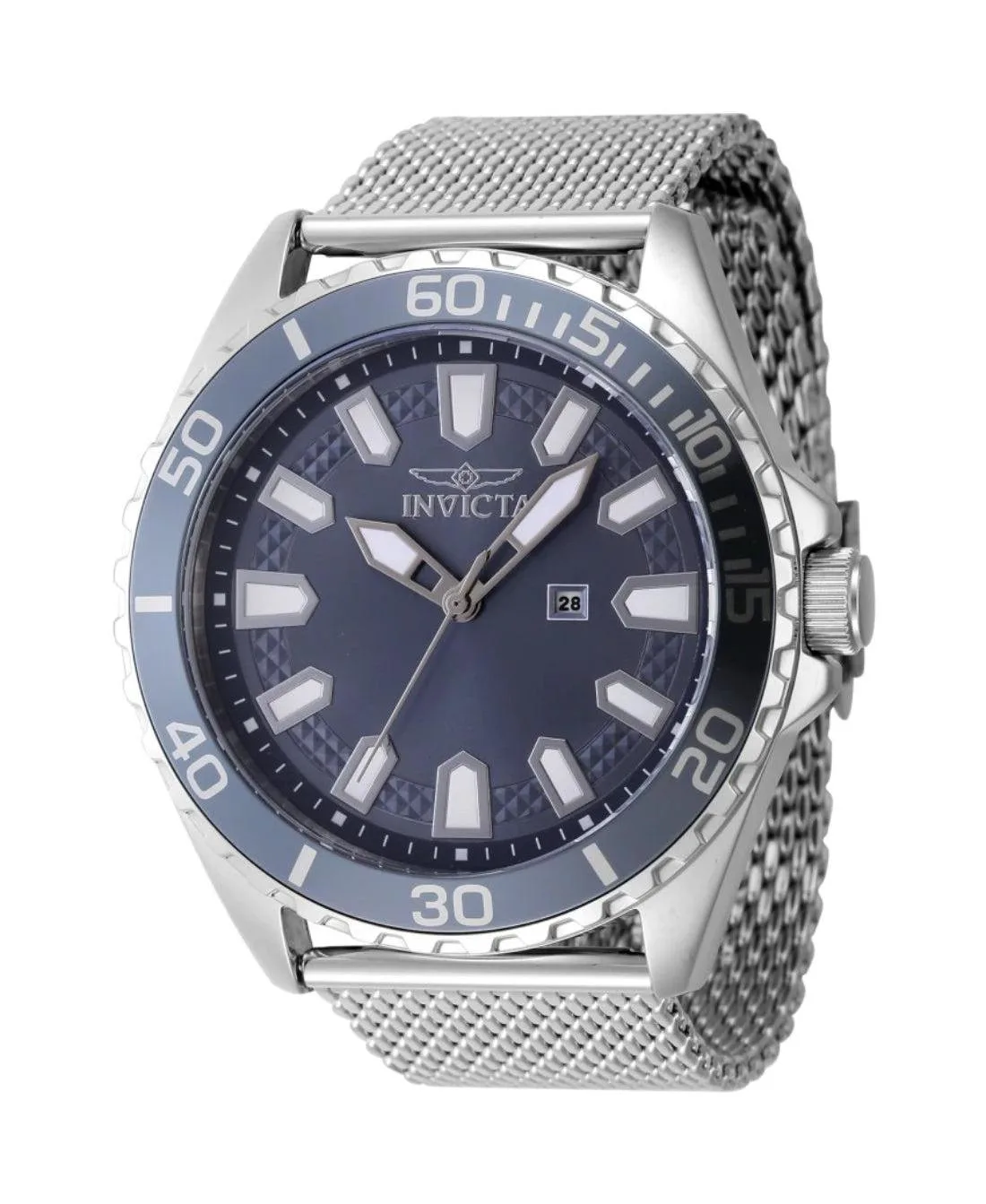 Quartz Pro Diver 46901 Water-Resistant Blue Dial Steel-Tone Stainless Steel Watch, 46mm